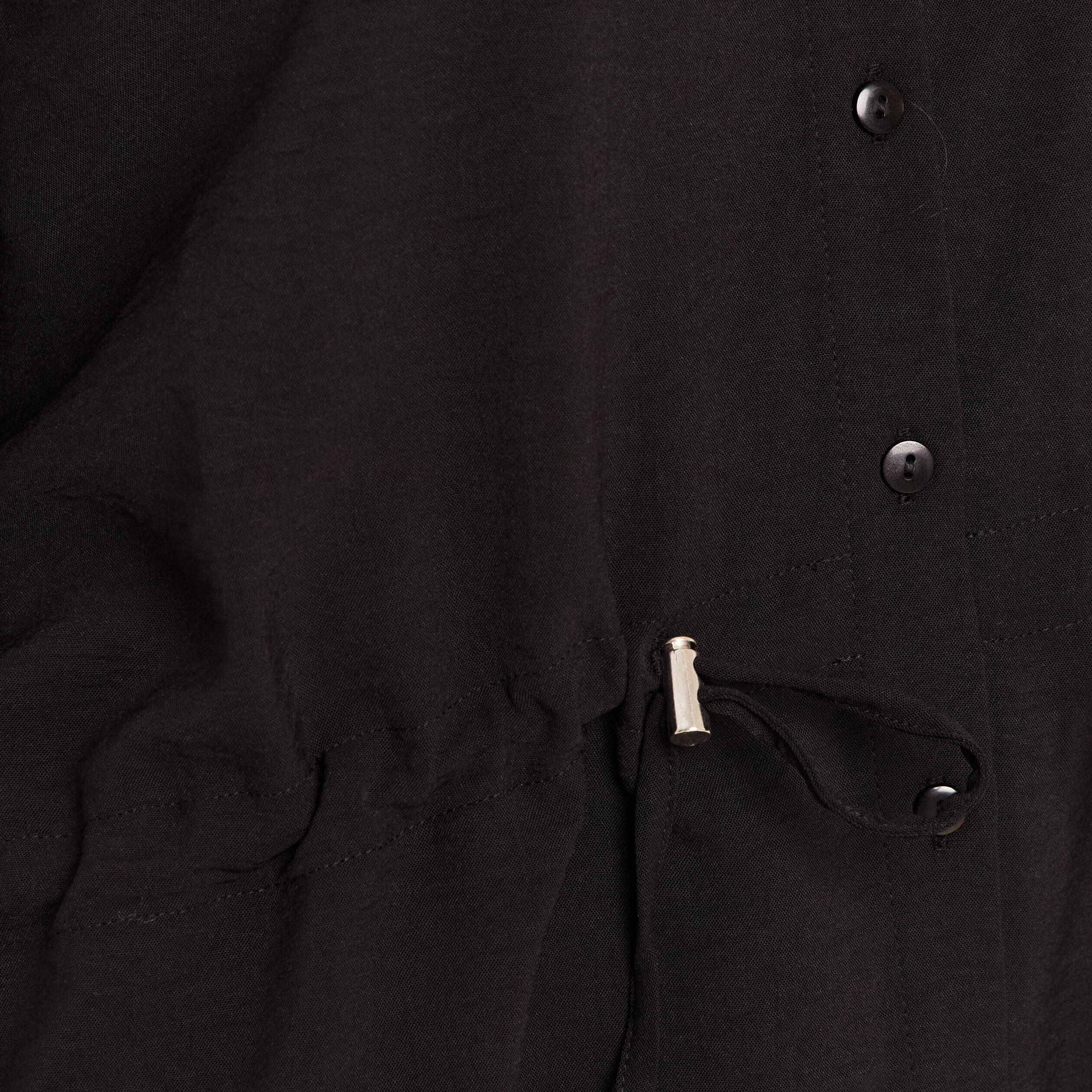Tunique droite longue col chemise noir femme