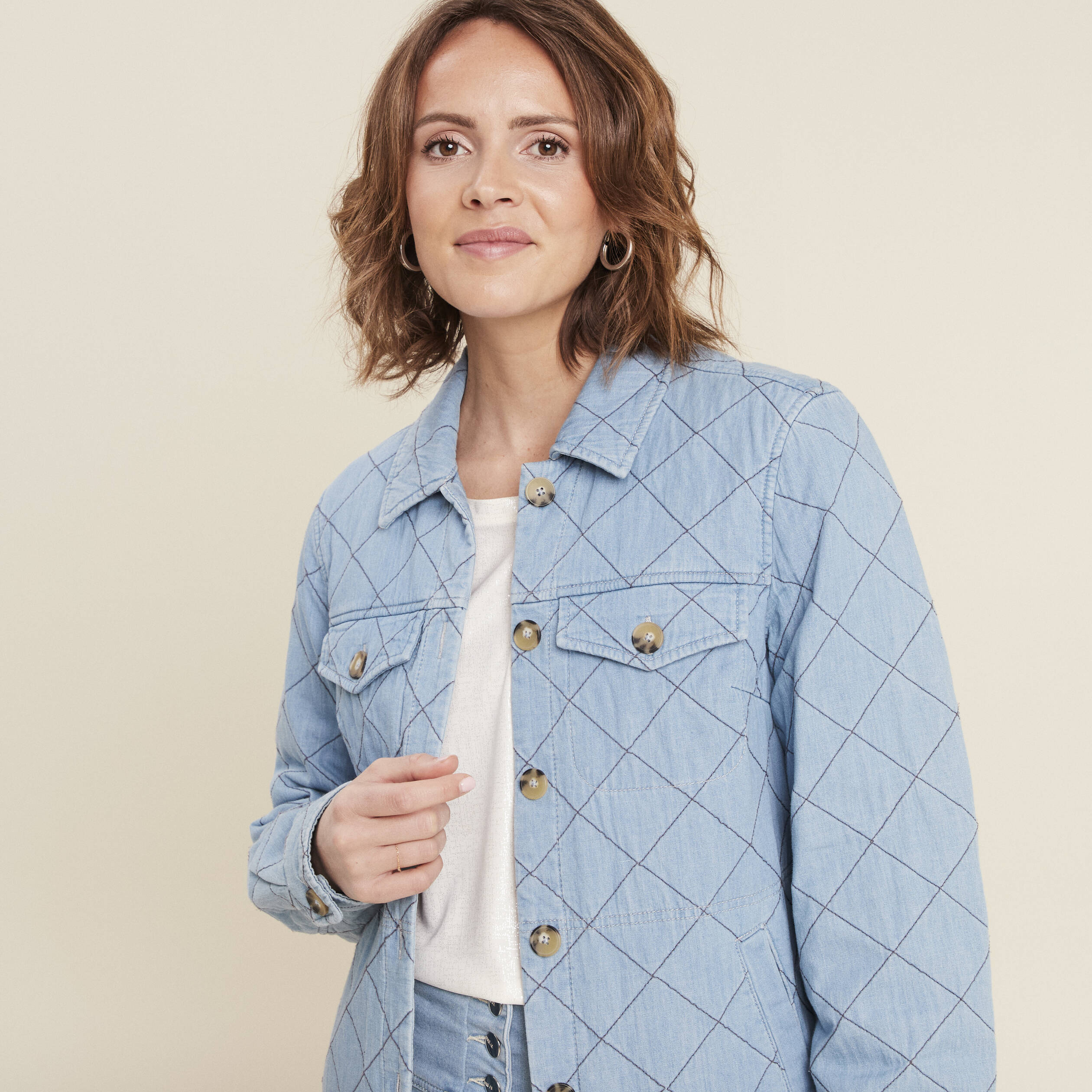 surchemise manches longues denim double stone femme Surchemise manches longues denim double stone femme