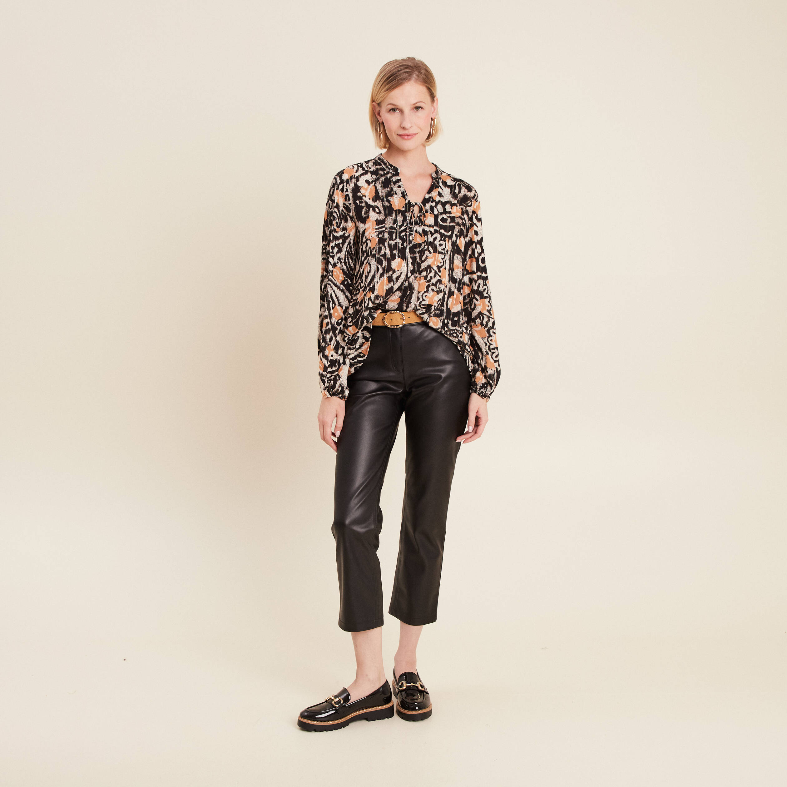 blouse manches longues marron clair femme Blouse manches longues marron clair femme