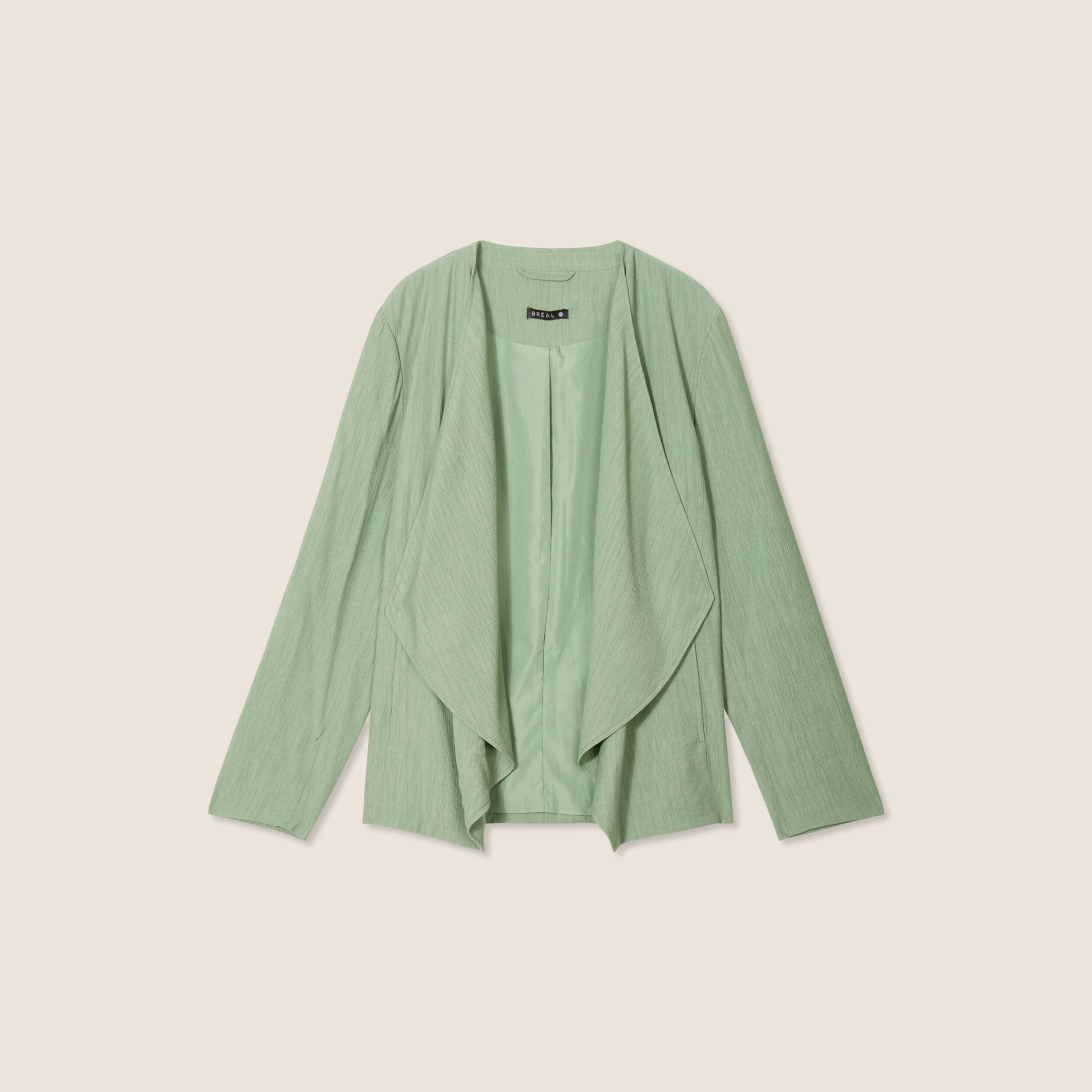 veste fluide col cascade vert kaki femme Veste fluide col cascade vert kaki femme