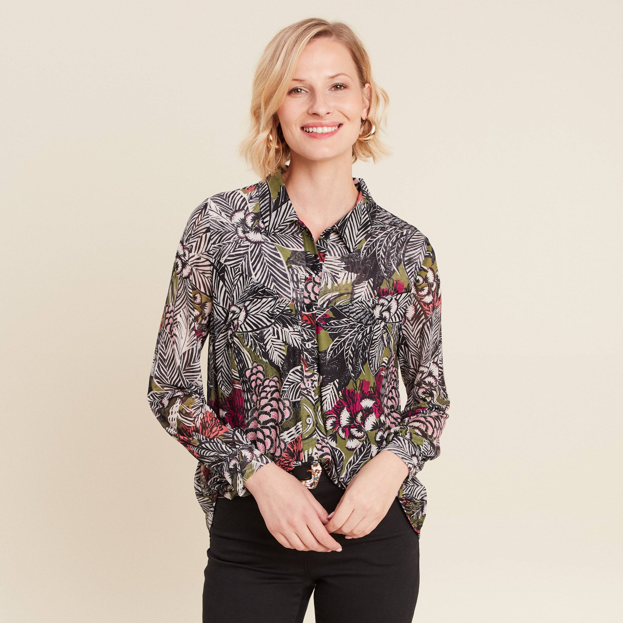 chemise manches longues vert femme Chemise manches longues vert femme