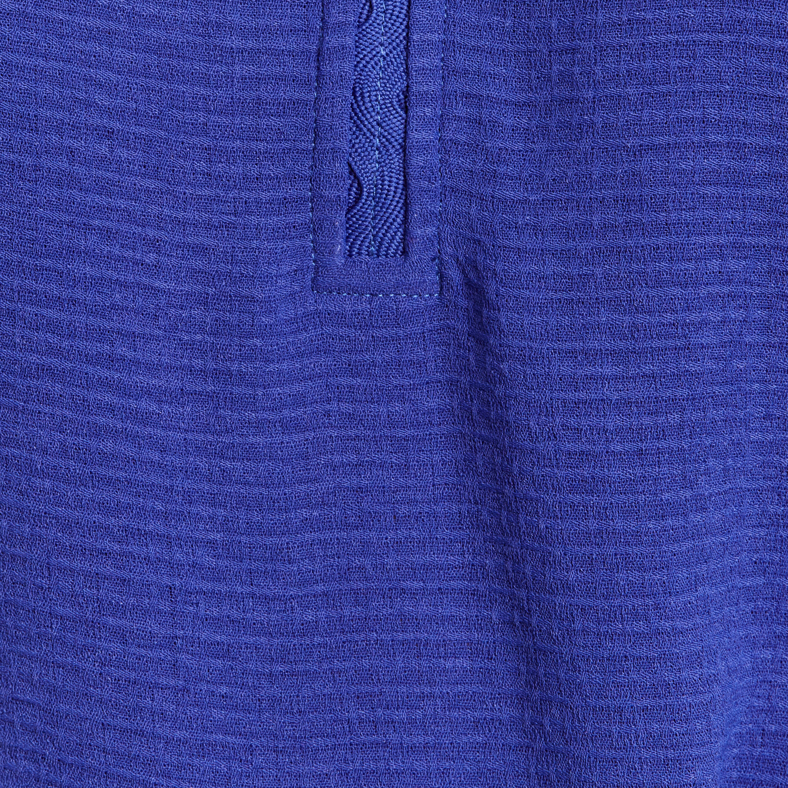 Blouse fluide col v manches courtes bleu fonc&eacute; femme