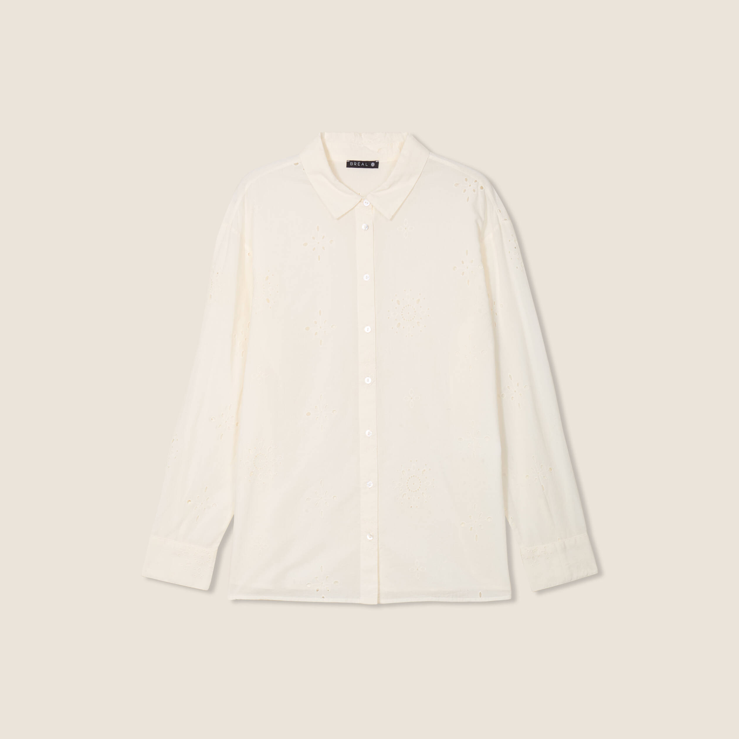 Chemise manches longues ecru femme