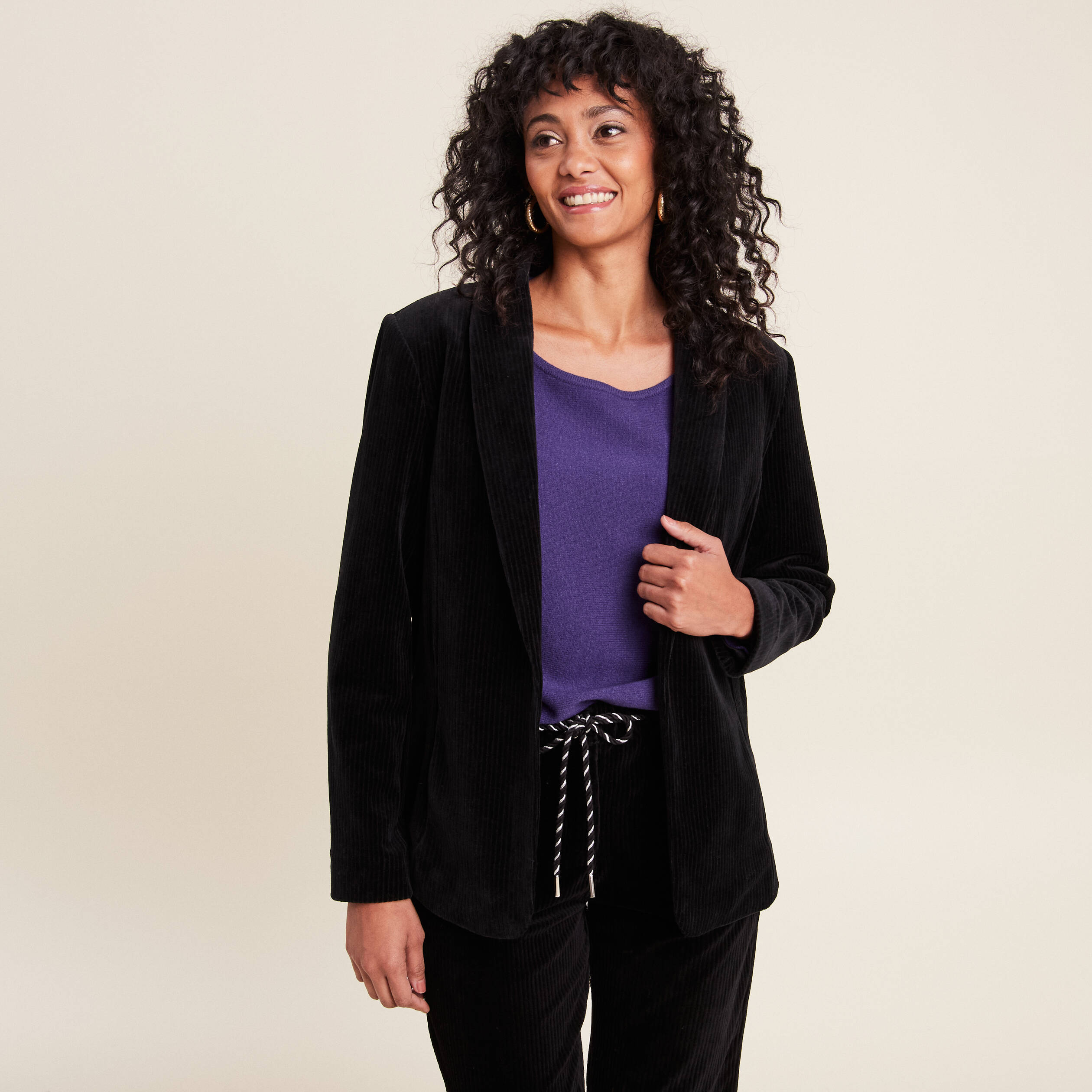 Tailleur pantalon velours femme hotsell