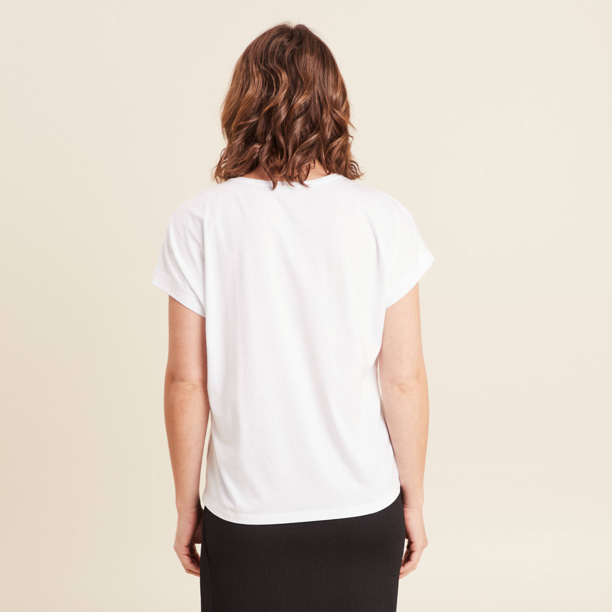 T-shirt manches courtes blanc femme