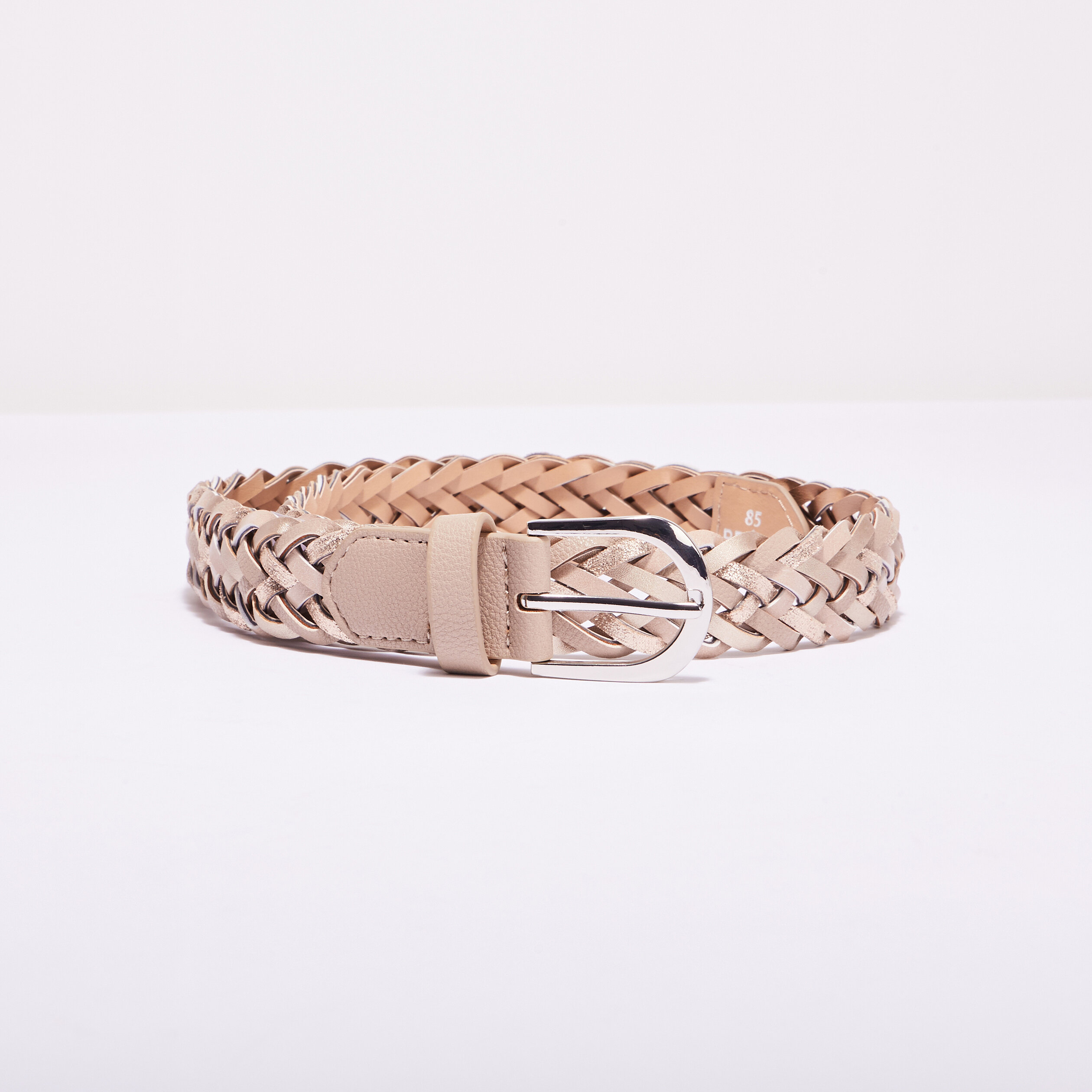 ceinture tressee irisee beige femme Ceinture tressée irisée beige femme