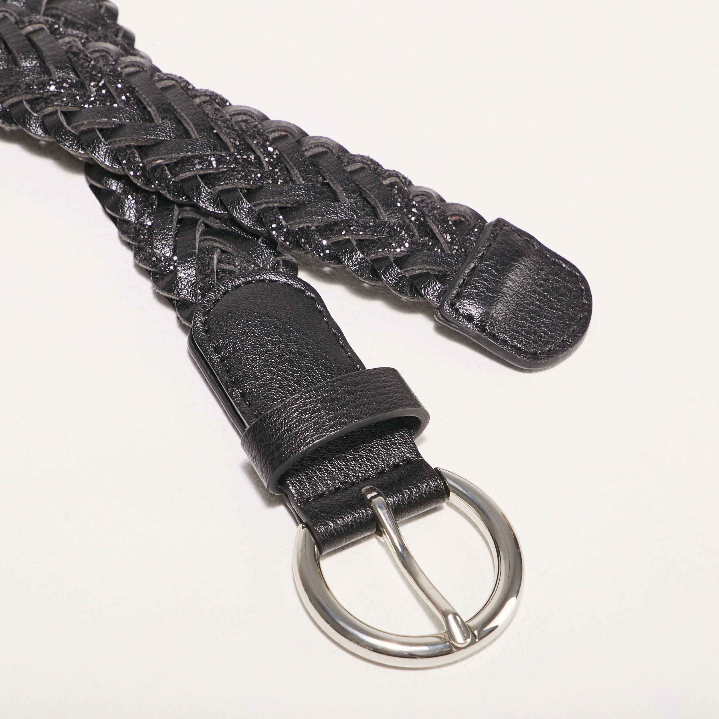 ceinture tressee a paillettes noir femme Ceinture tressée à paillettes noir femme