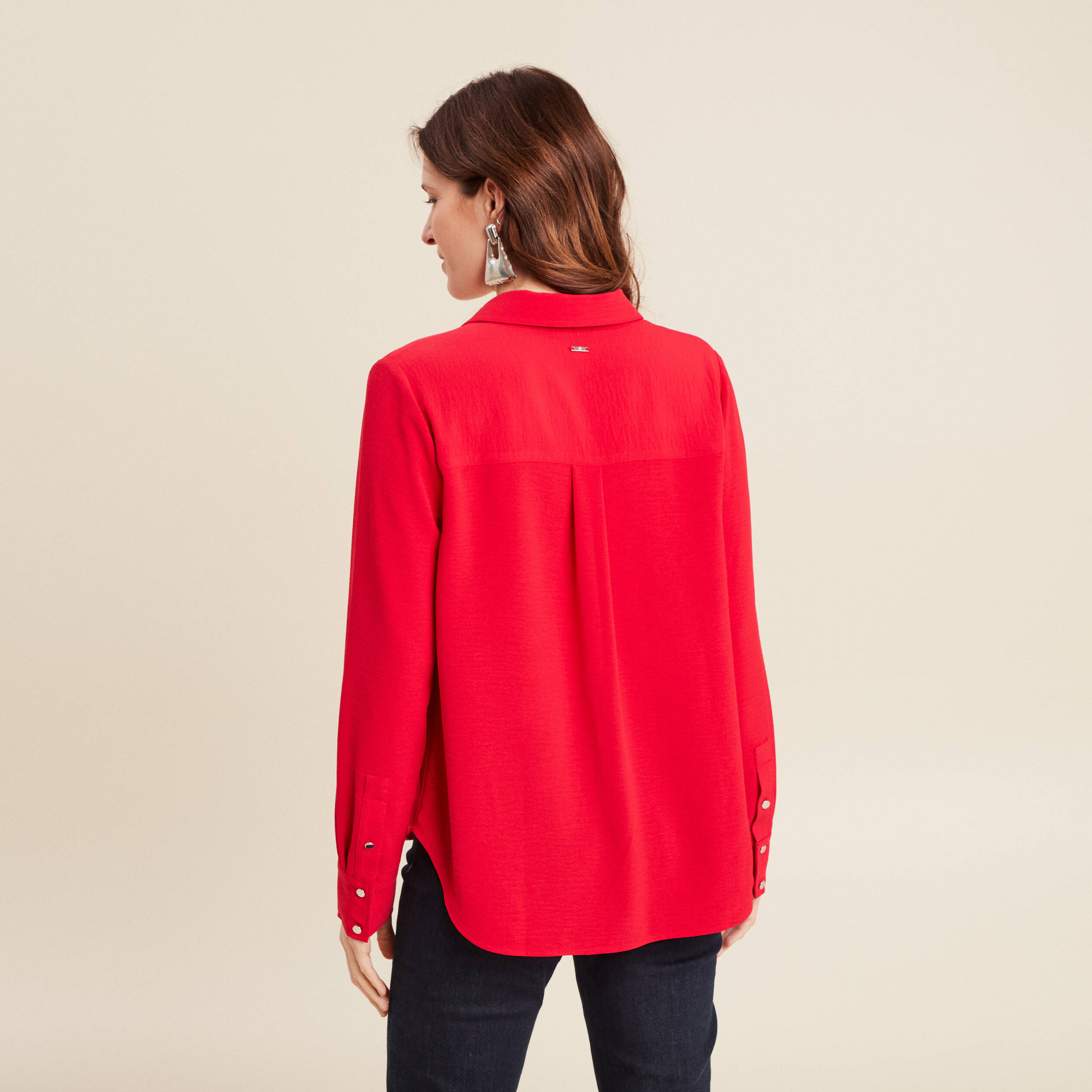 chemise manches longues rouge femme Chemise manches longues rouge femme