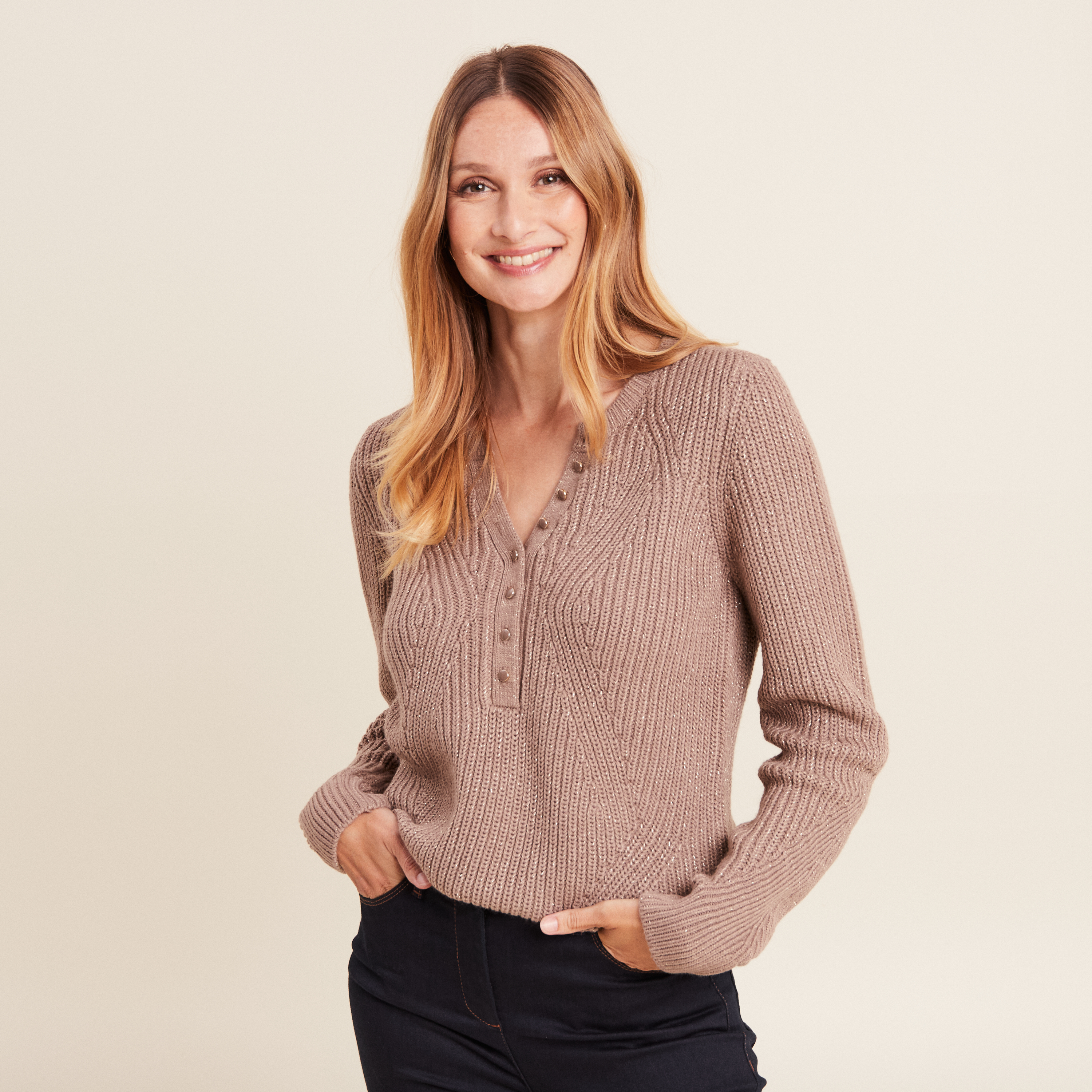 pull manches longues taupe femme Pull manches longues taupe femme