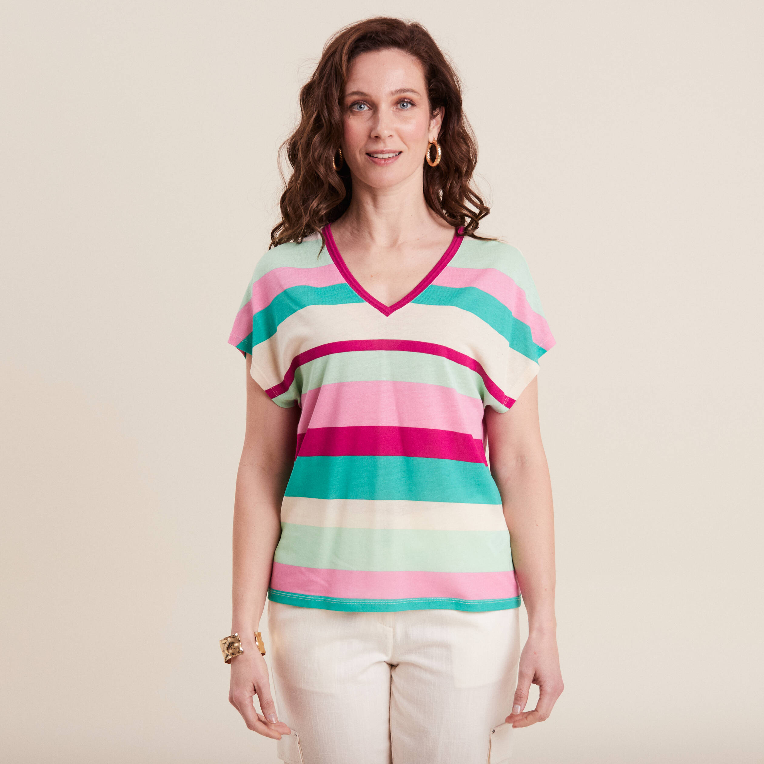 t shirt manches courtes rose femme T-shirt manches courtes rose femme