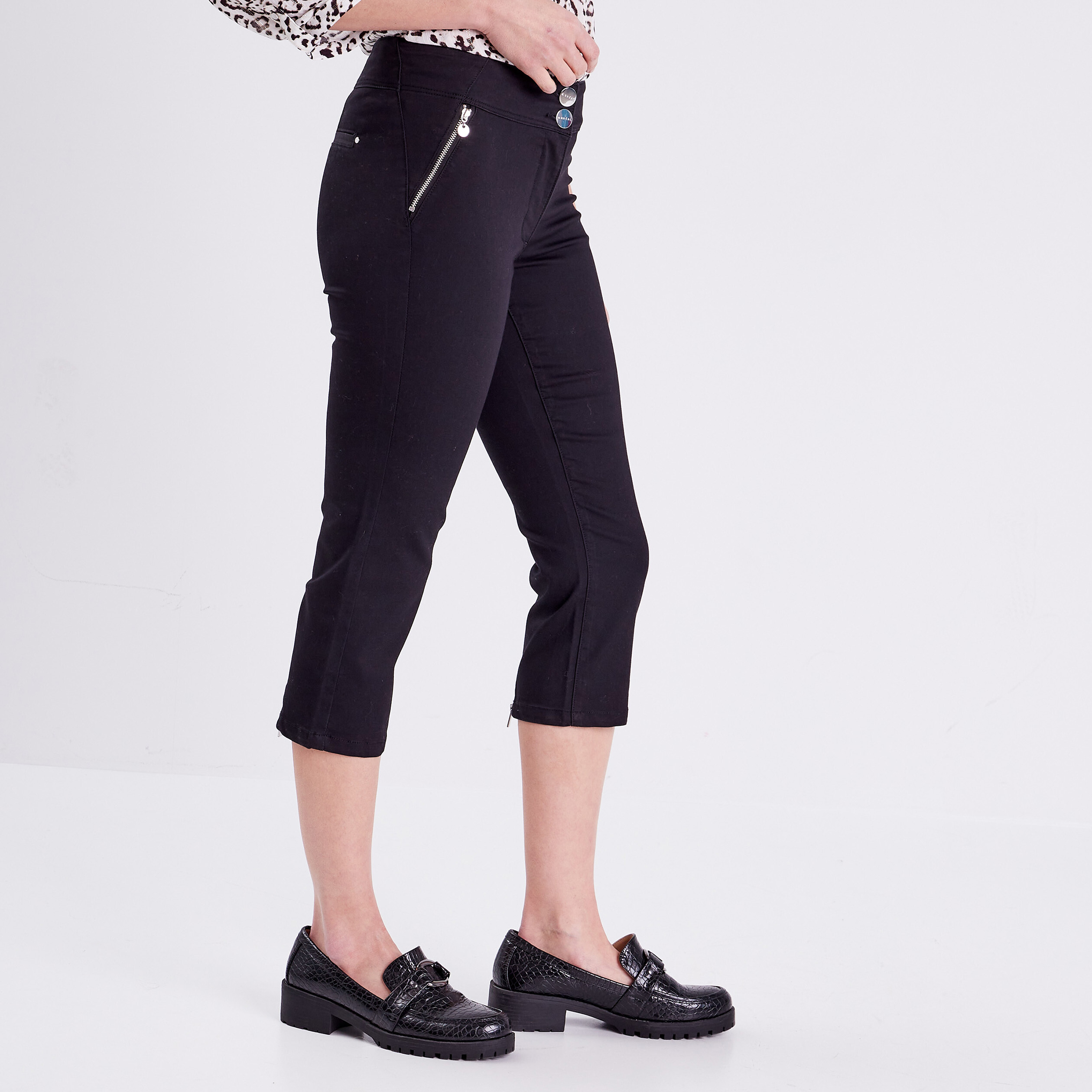pantacourt ajuste noir femme Pantacourt ajusté noir femme
