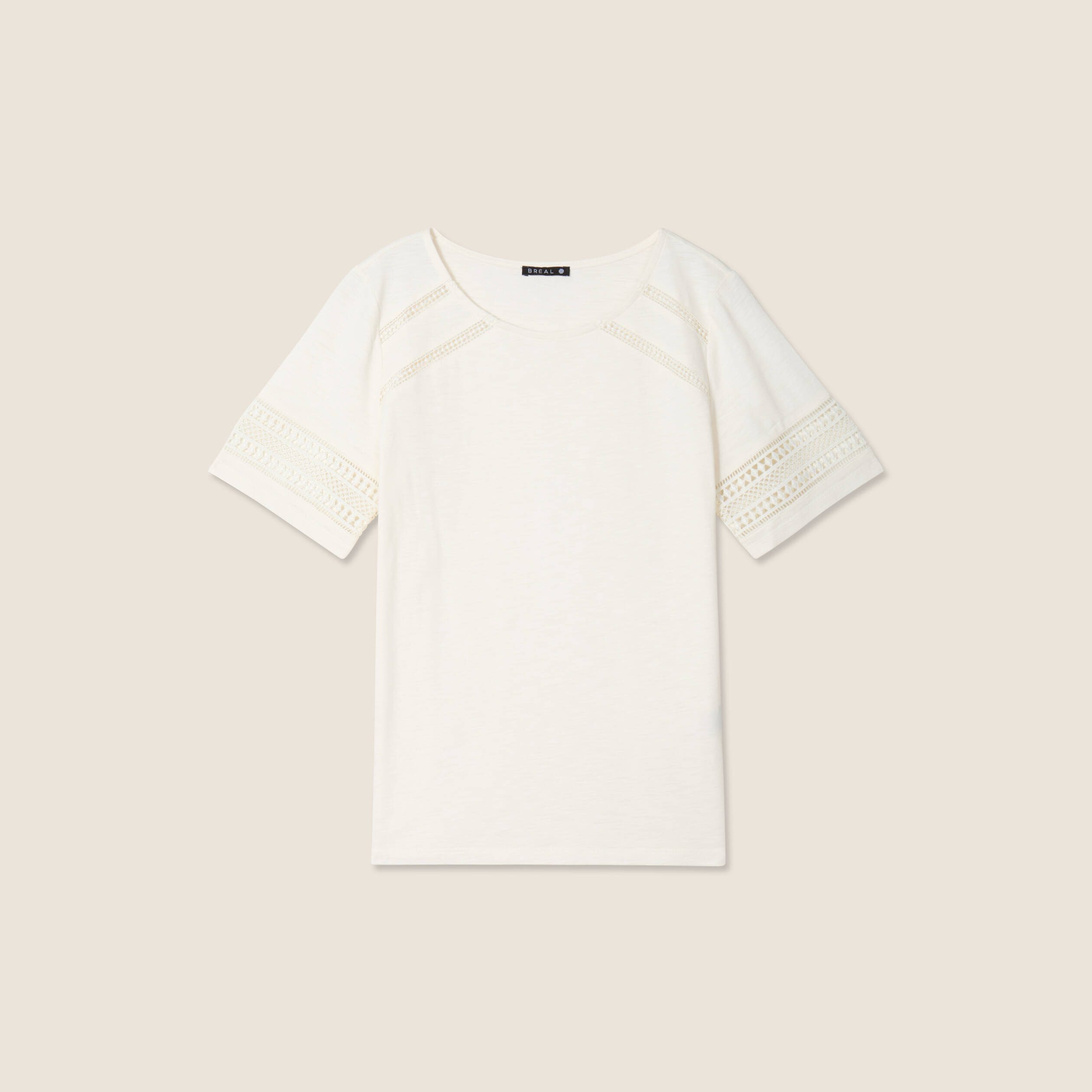 t shirt manches courtes ecru femme T-shirt manches courtes ecru femme