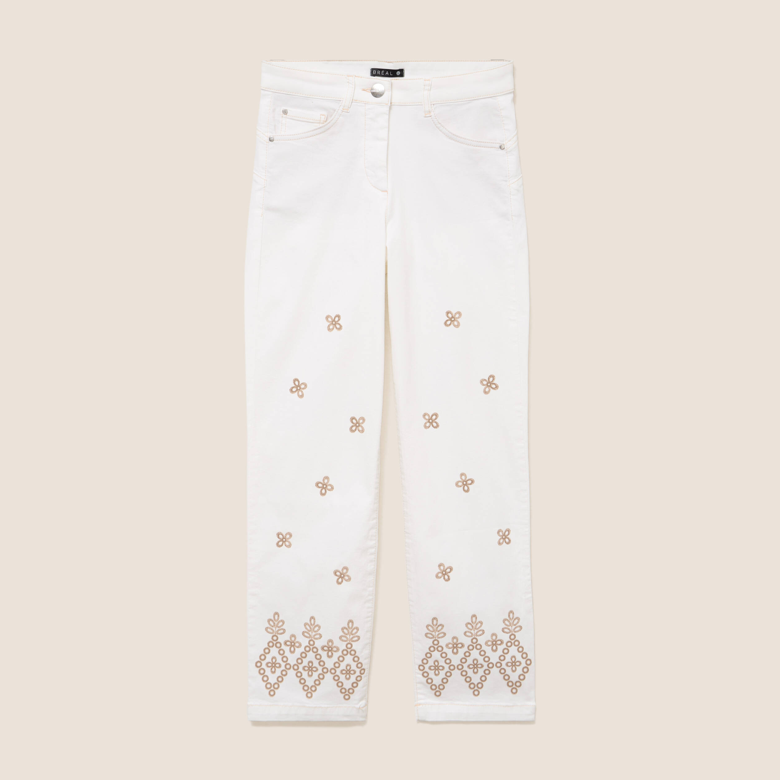 Pantalon magique Le L&eacute;ger coupe droite beige femme