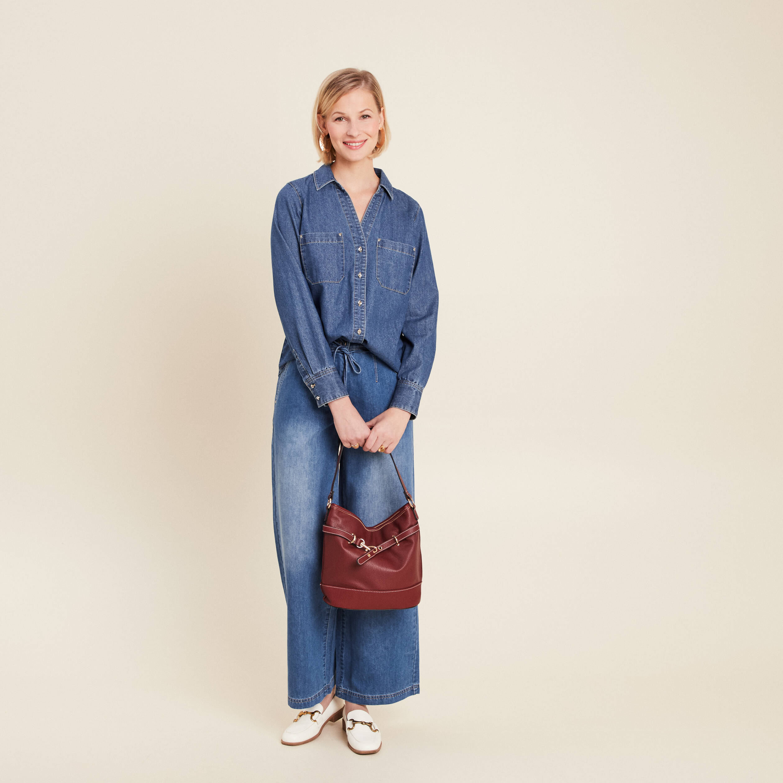 chemise manches longues jean denim stone femme Chemise manches longues jean denim stone femme