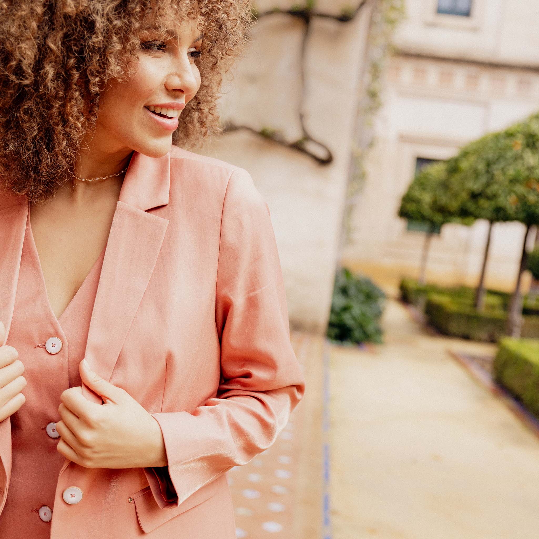veste tailleur irise terracotta femme Veste tailleur irisé terracotta femme