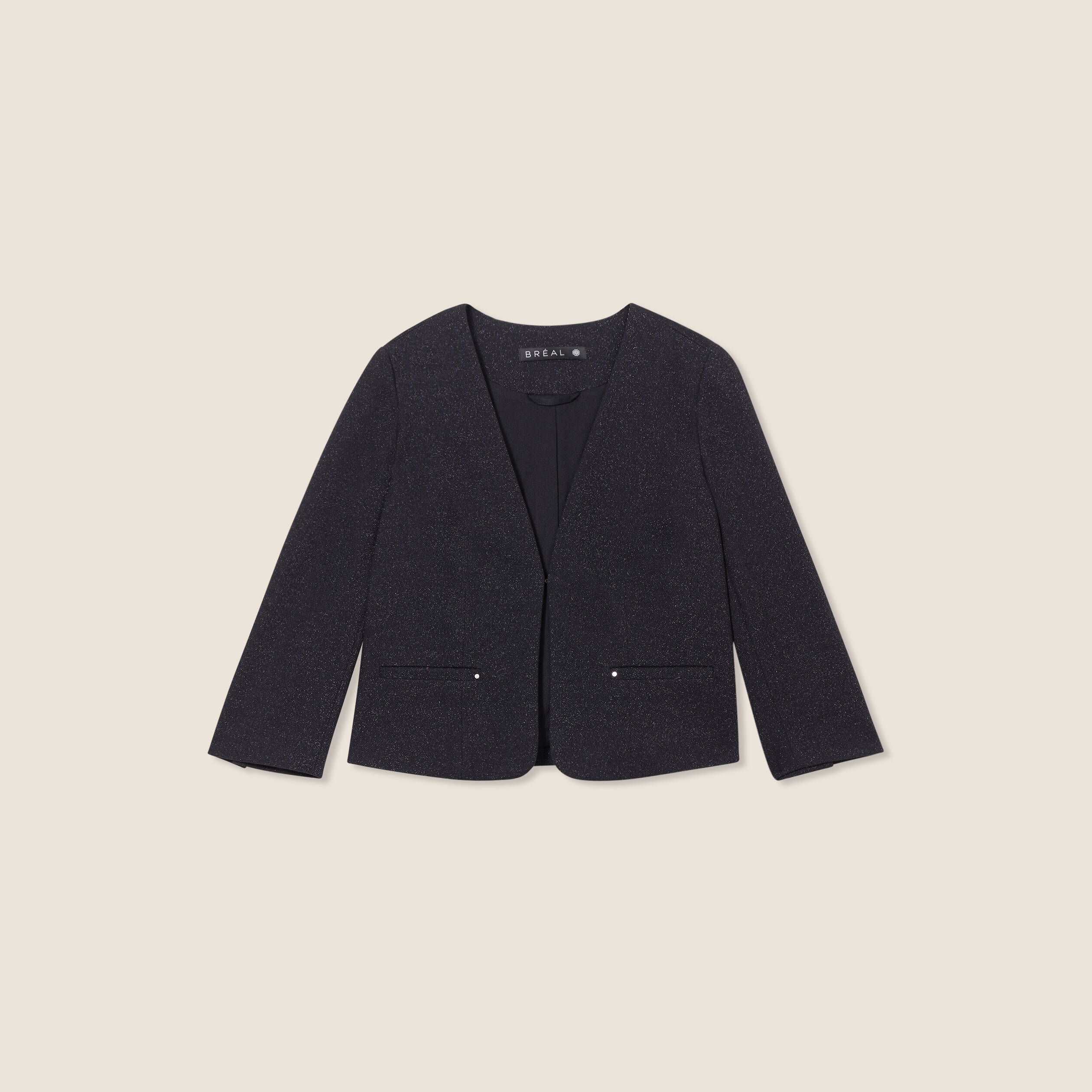 bolero cintre fils metallises noir femme Boléro cintré fils métallisés noir femme