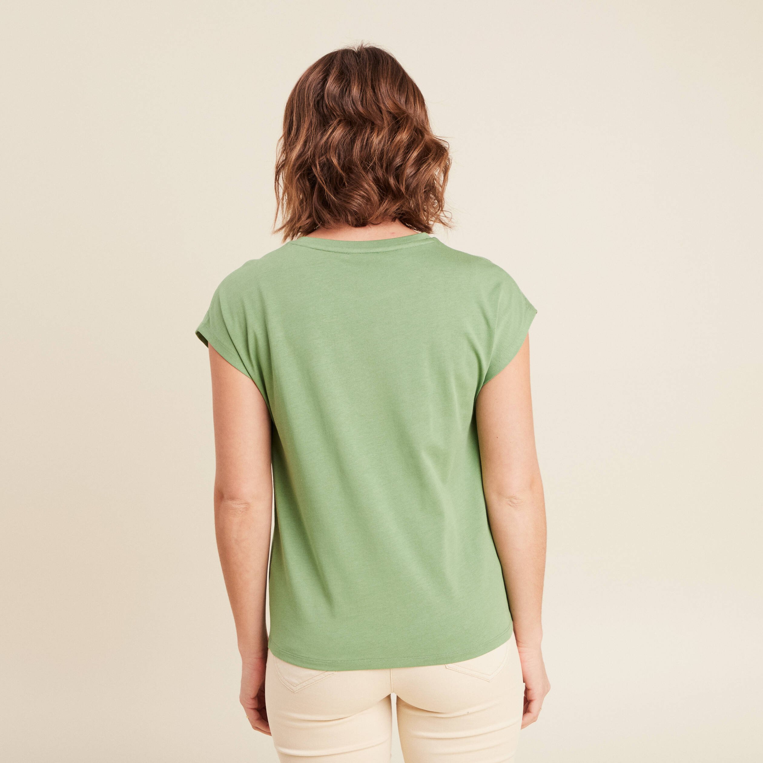 t shirt manches courtes vert femme T-shirt manches courtes vert femme