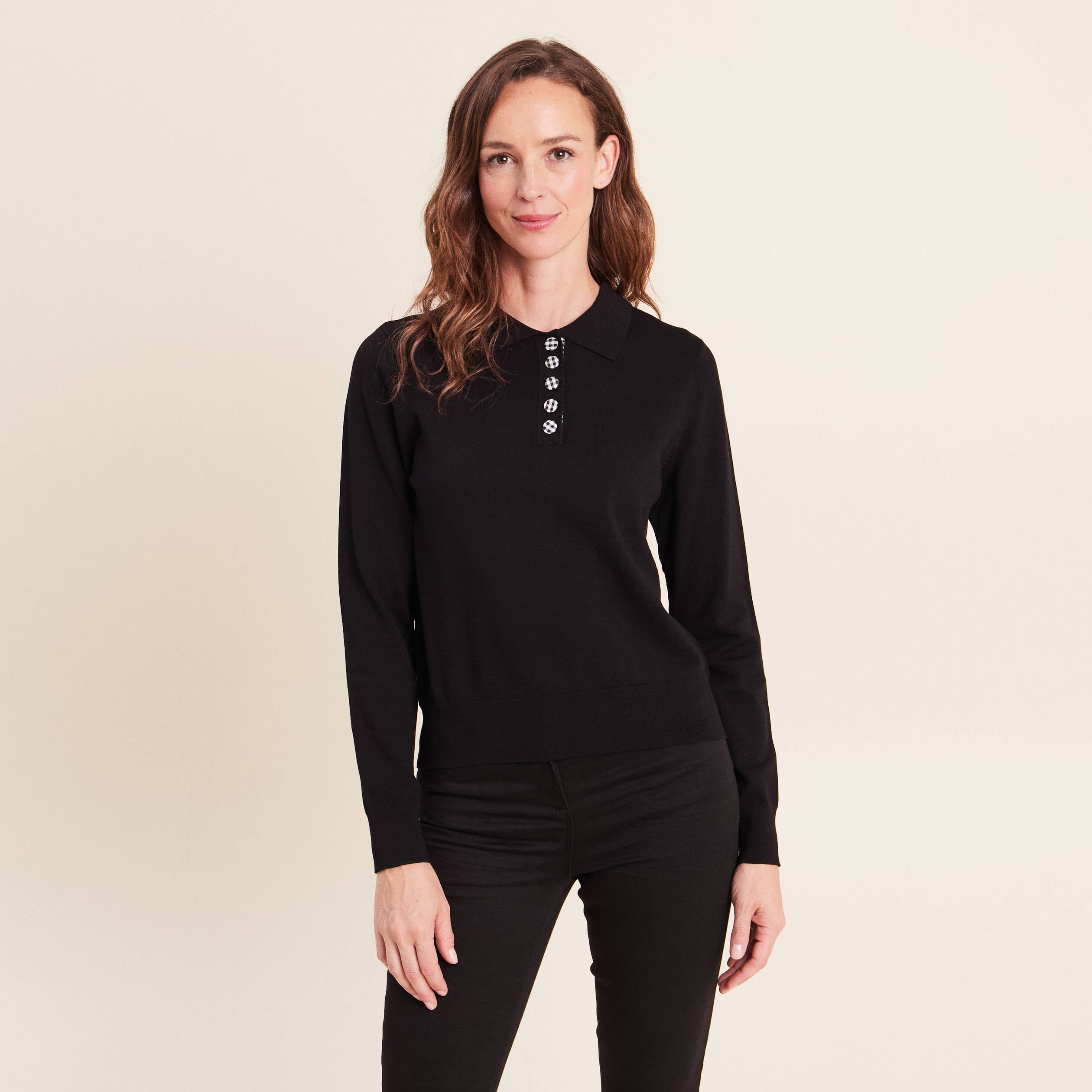 Polo noir femme