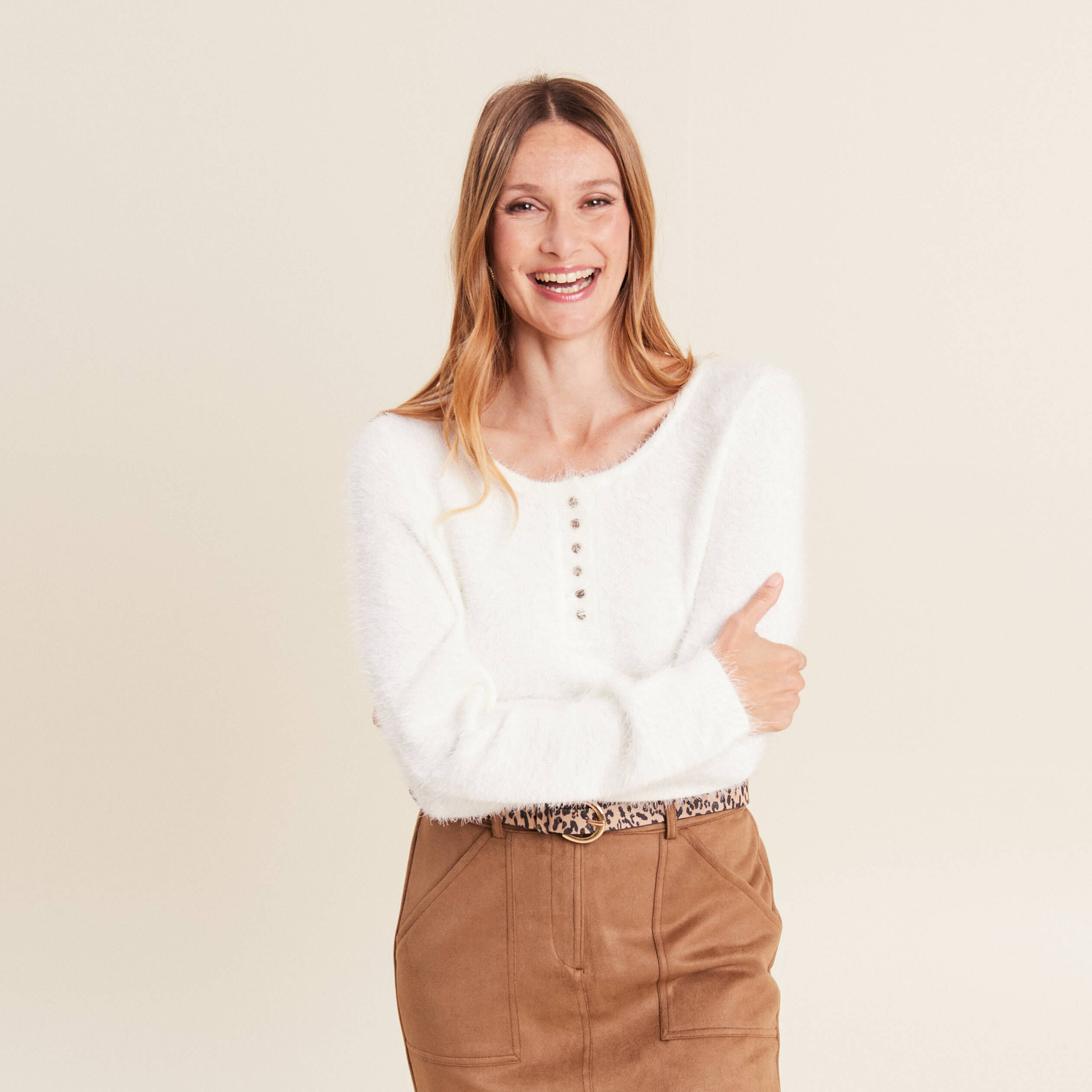 pull manches longues ecru femme Pull manches longues ecru femme