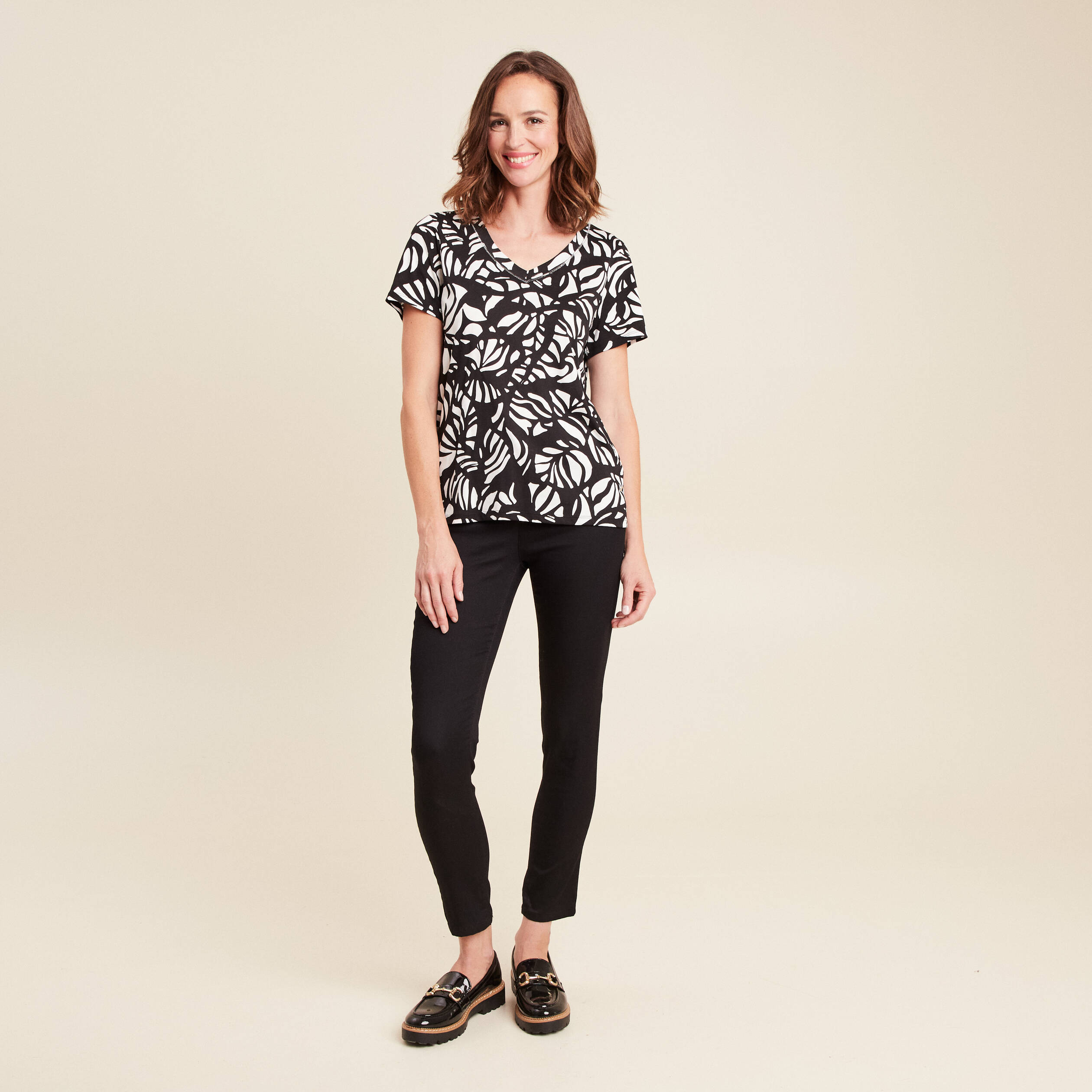 t shirt manches courtes noir femme T-shirt manches courtes noir femme