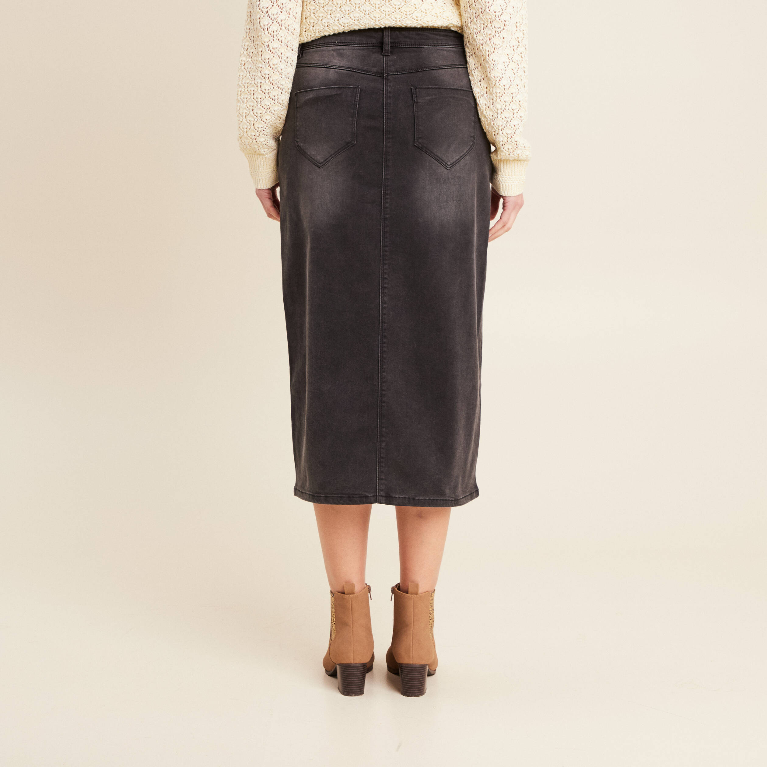 Jupe crayon en jean denim gris femme Vibs