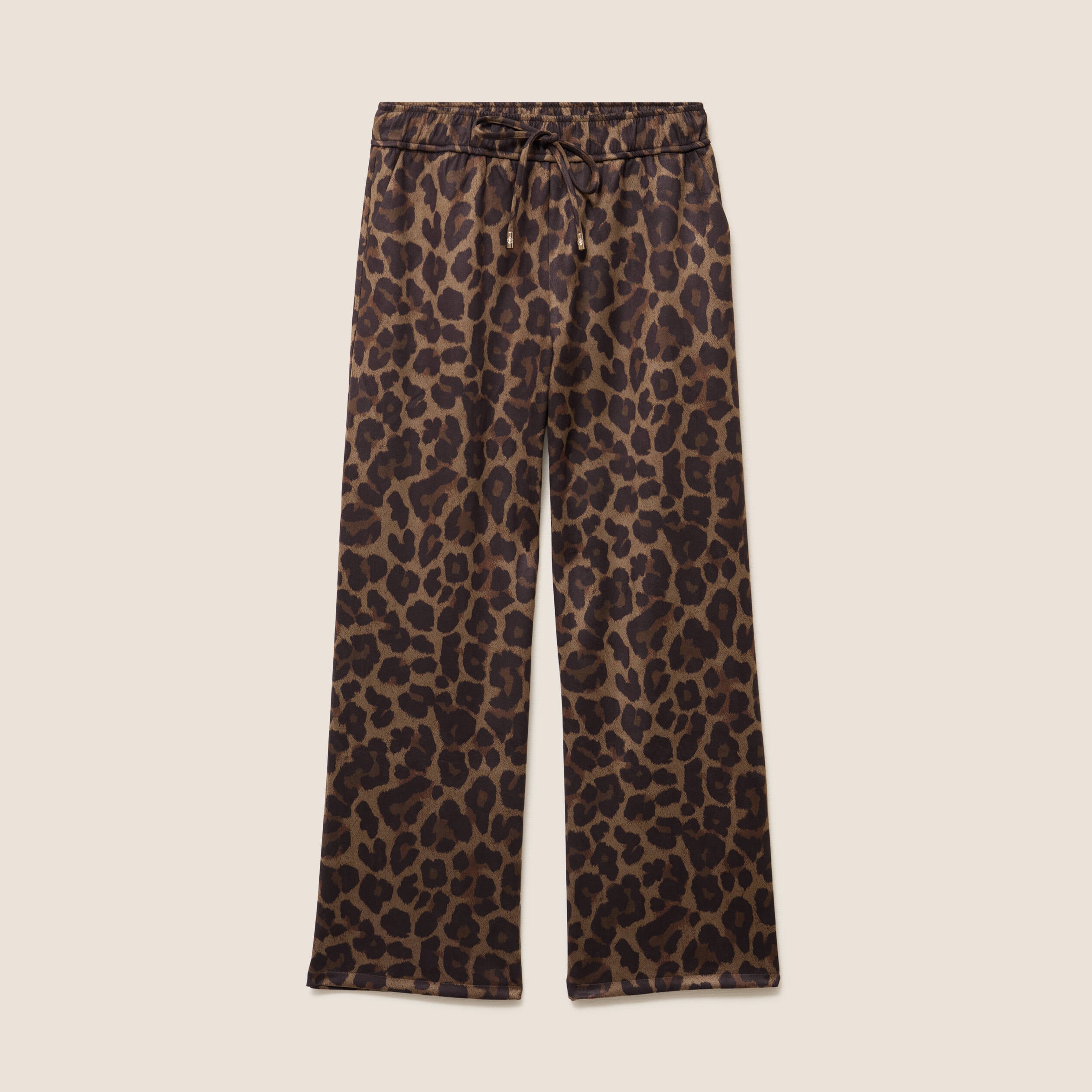 Pantalon droit 7/8&egrave;me taille haute daim marron femme