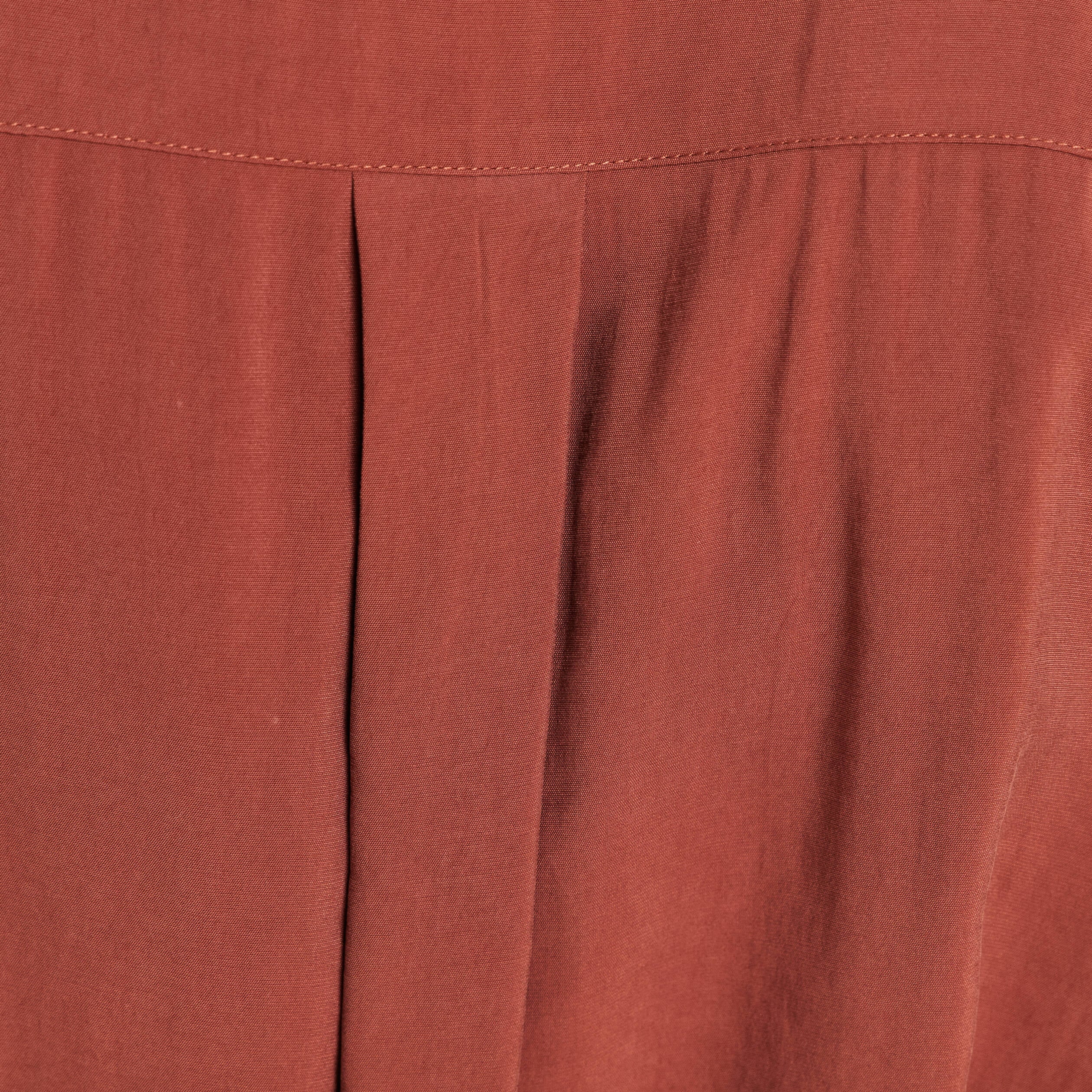 Robe droite col chemise manches courtes marron femme