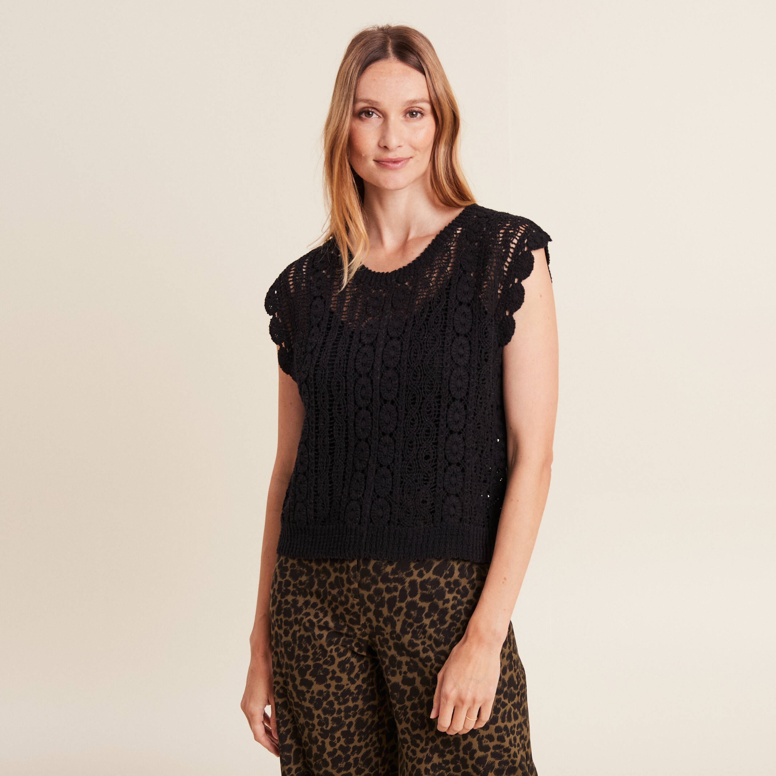 debardeur macrame noir femme Débardeur macramé noir femme
