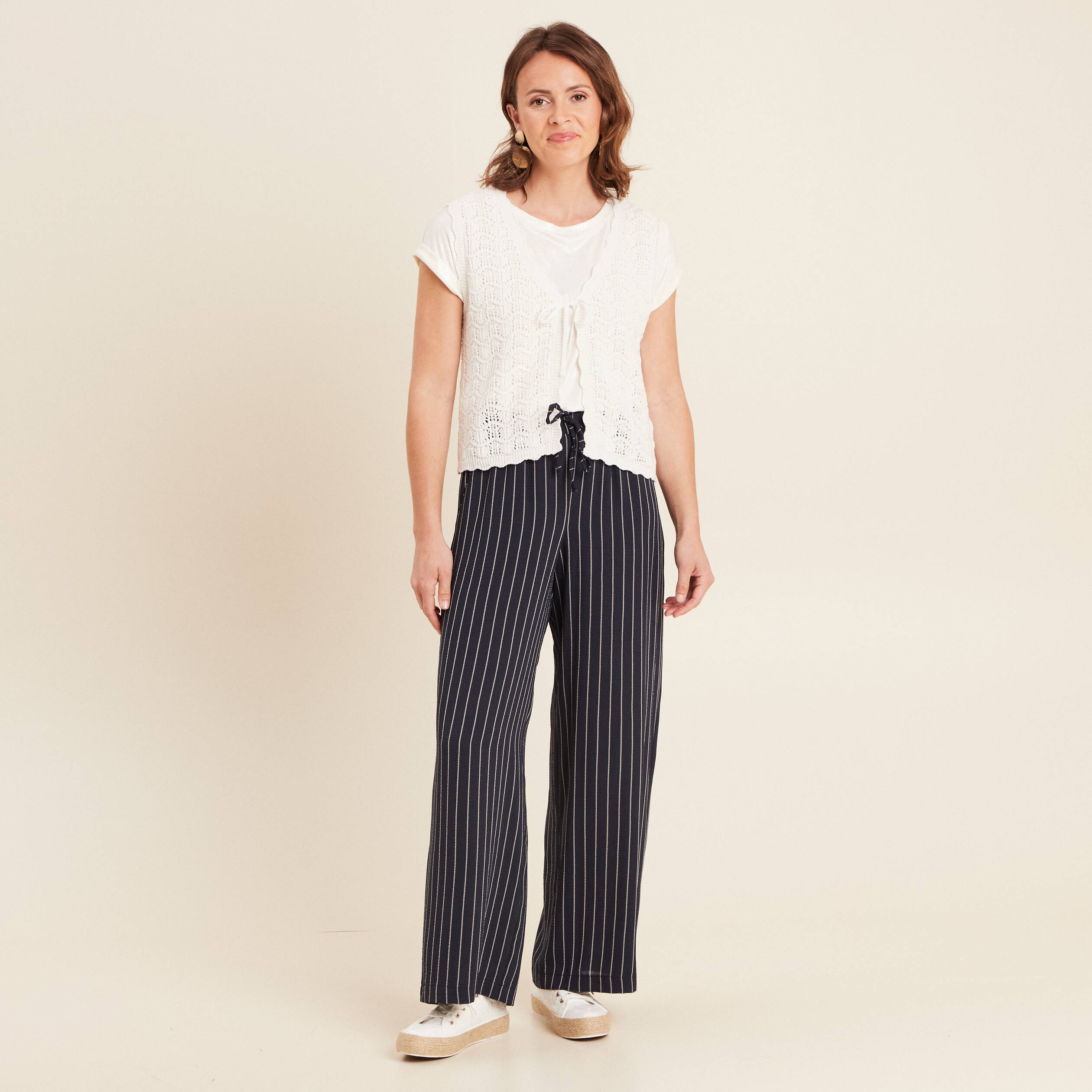 Gilet sans manches blanc femme