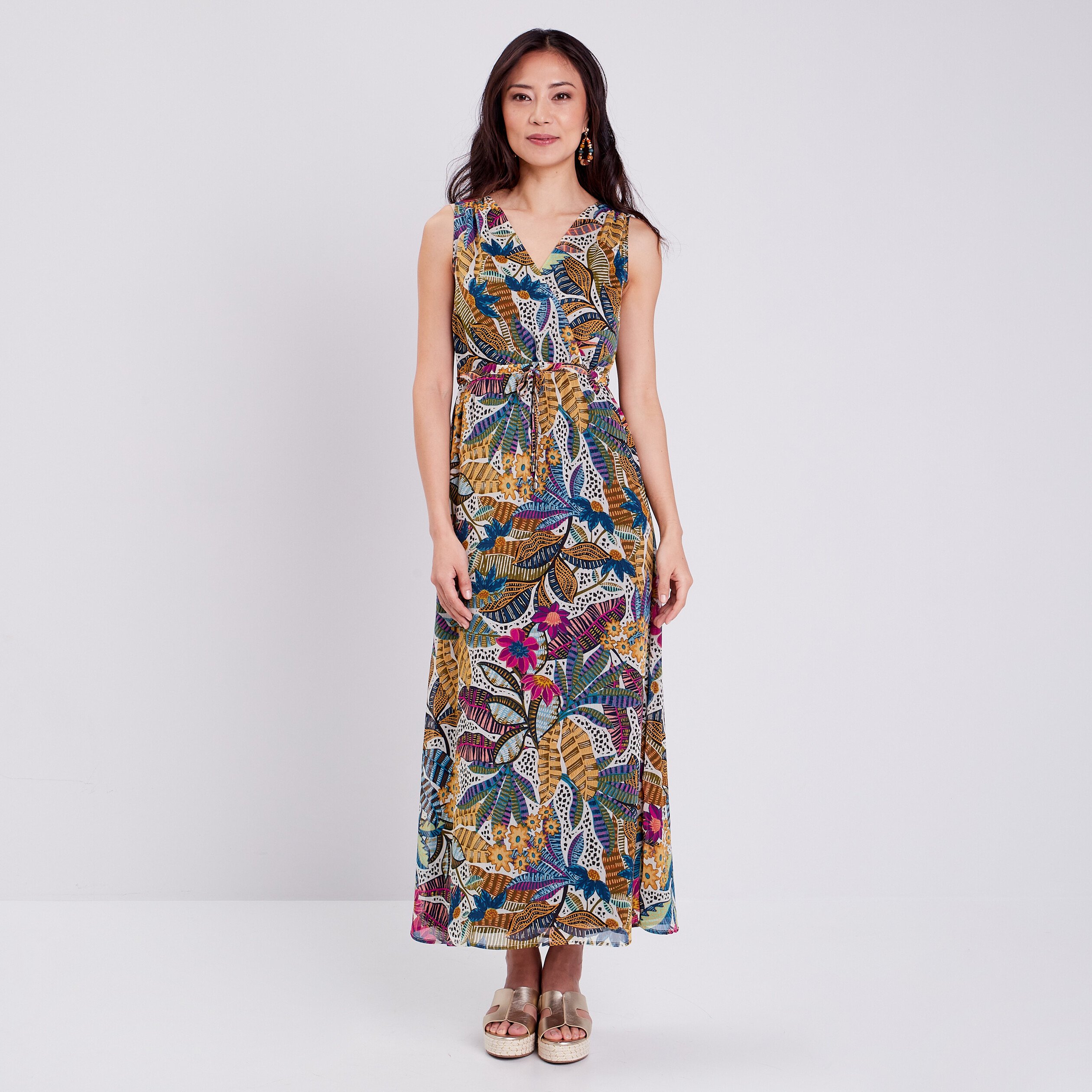 robe longue droite fluide mauve femme Robe longue droite fluide mauve femme