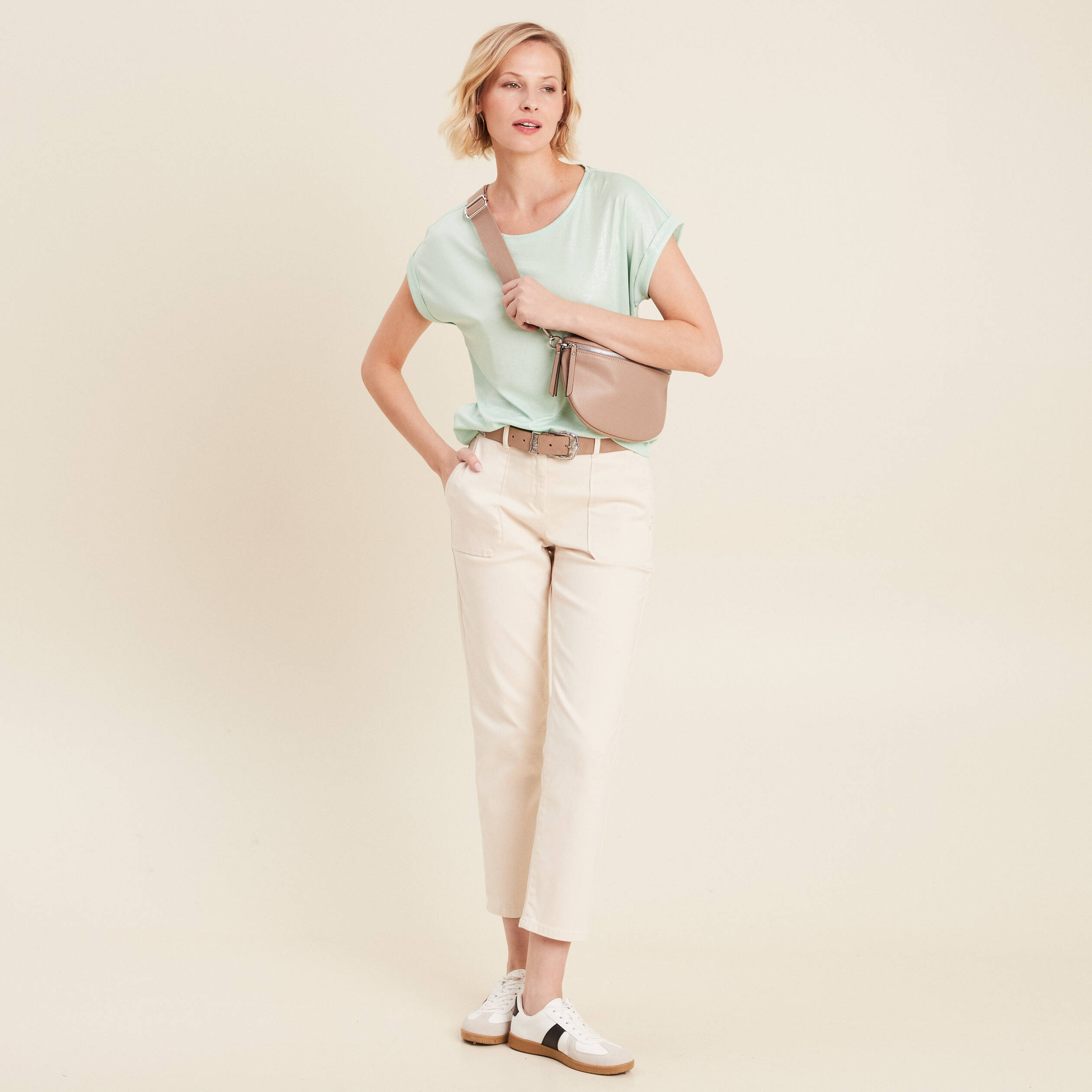 t shirt manches courtes vert clair femme T-shirt manches courtes vert clair femme