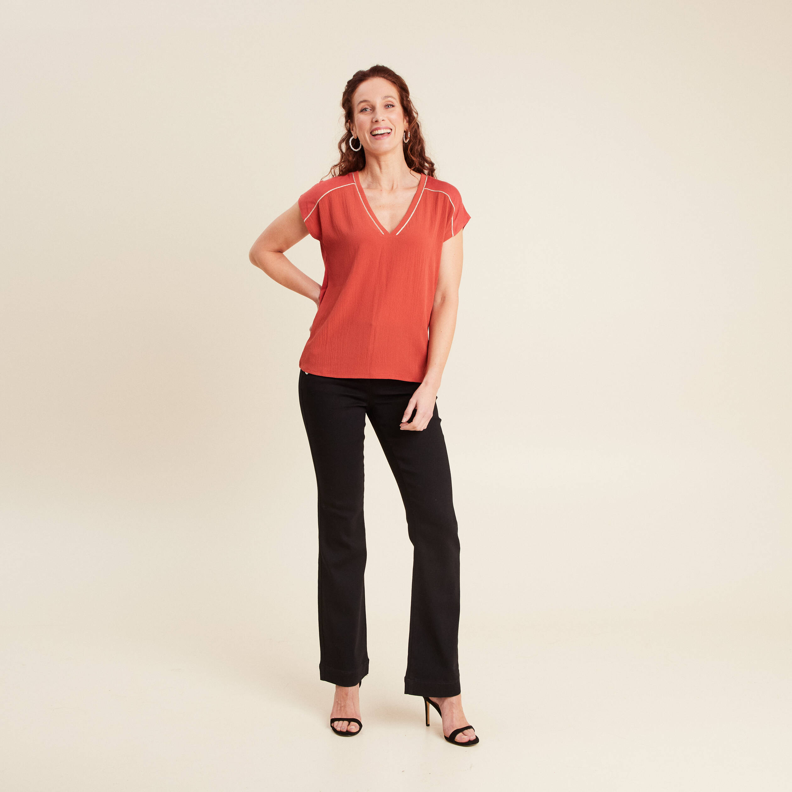 t shirt manches courtes vieux rose femme T-shirt manches courtes vieux rose femme