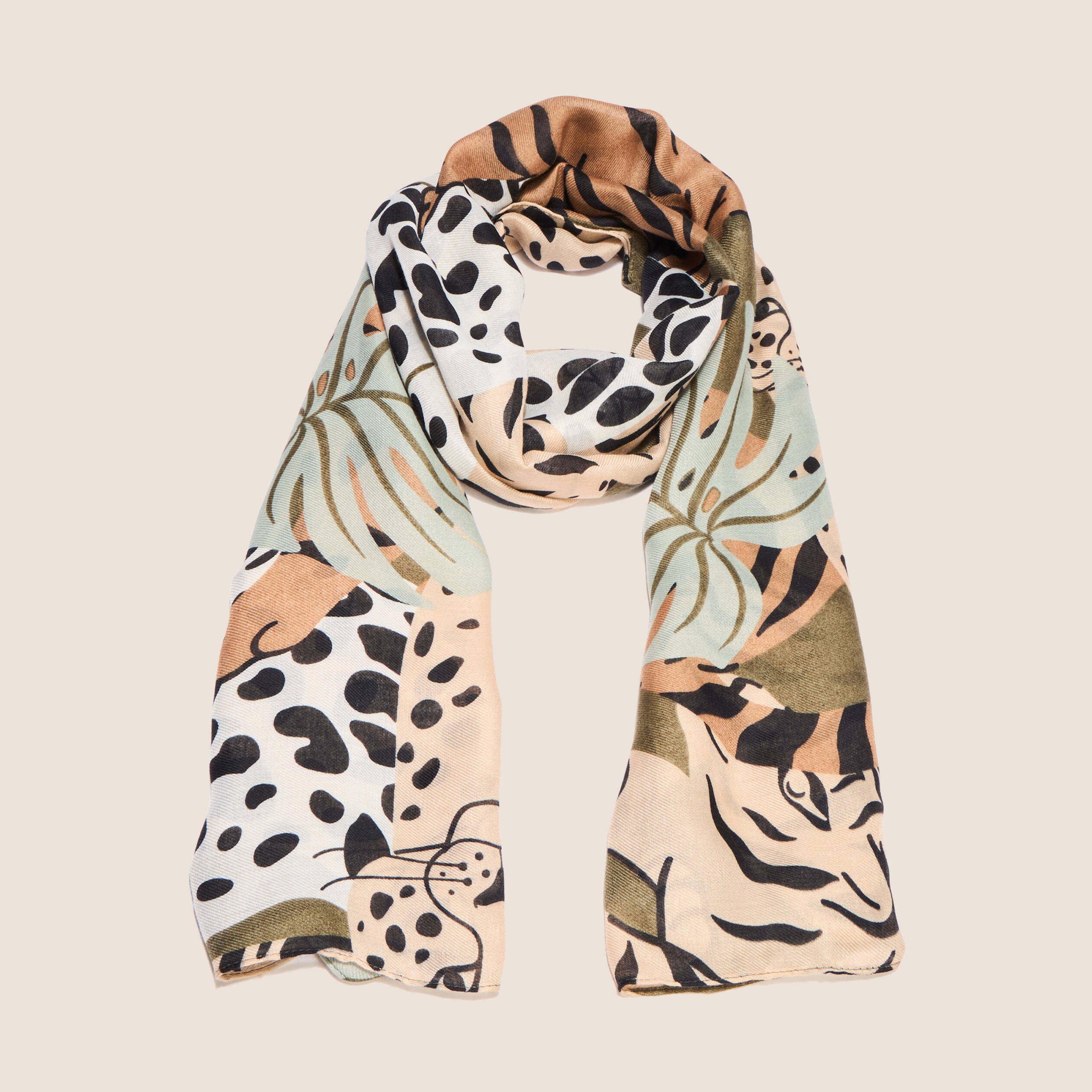 Foulard vert kaki femme