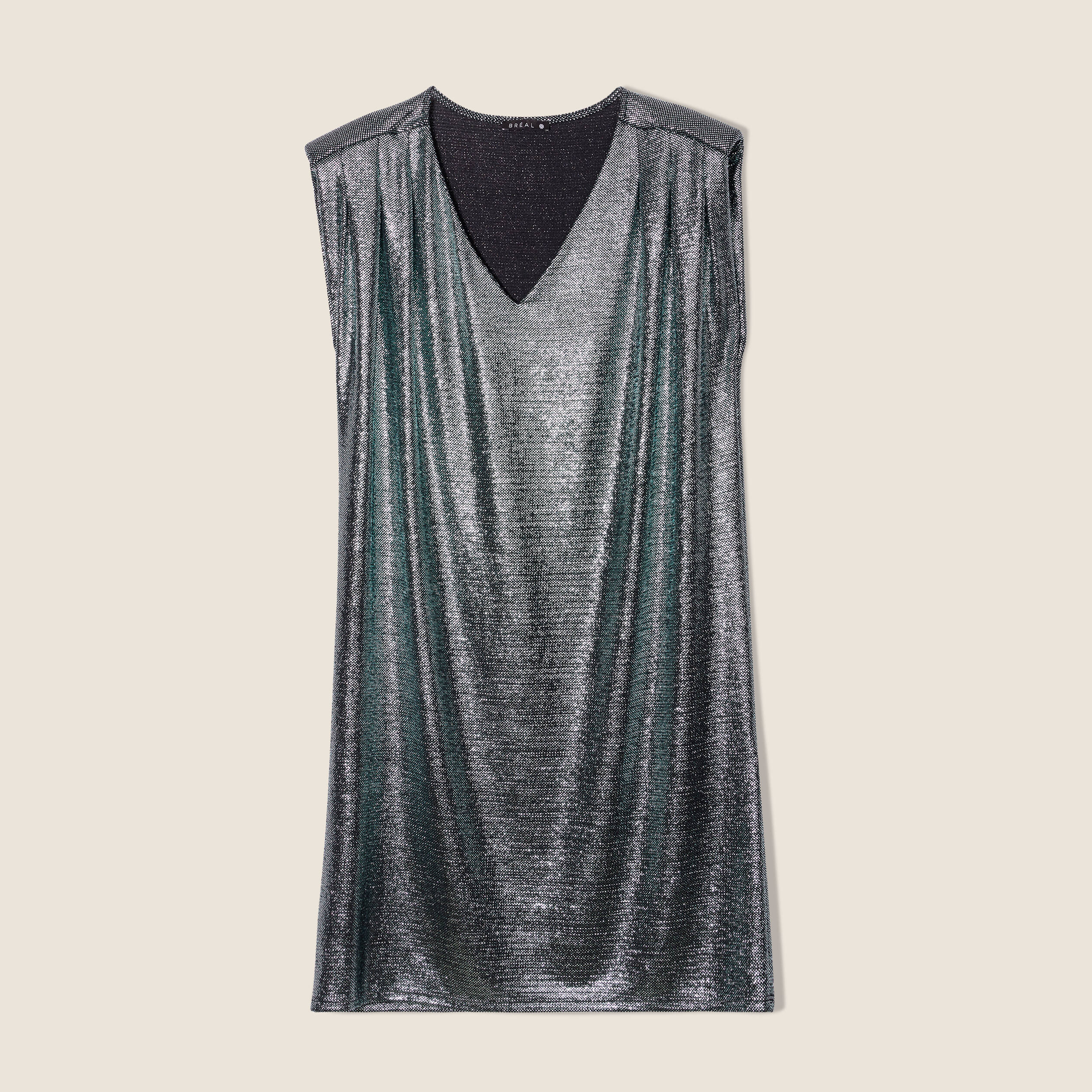 Robe droite paillettes vert pastel femme
