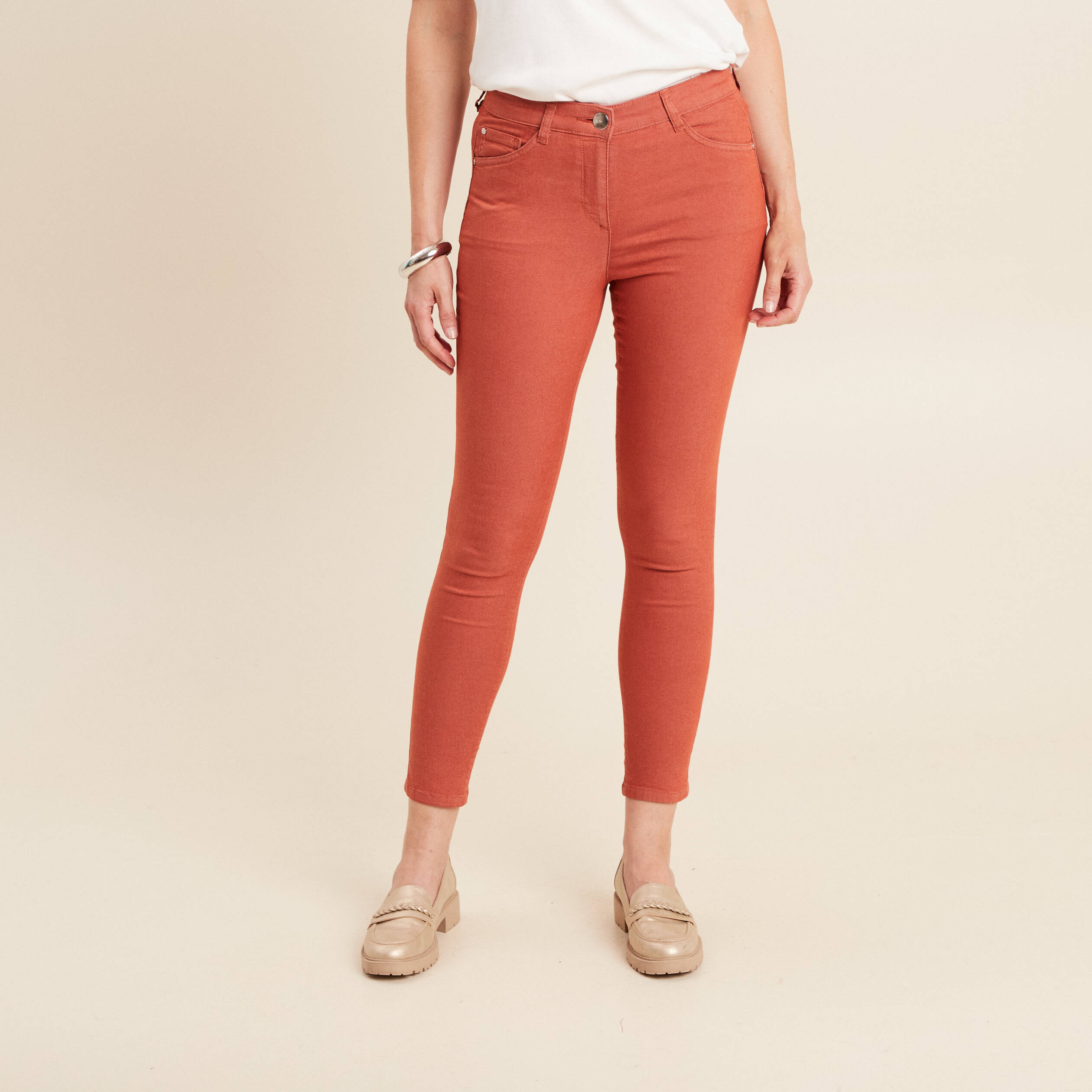 pantalon leger taille standard 78eme vieux rose femme Pantalon léger taille standard 7/8ème vieux rose femme