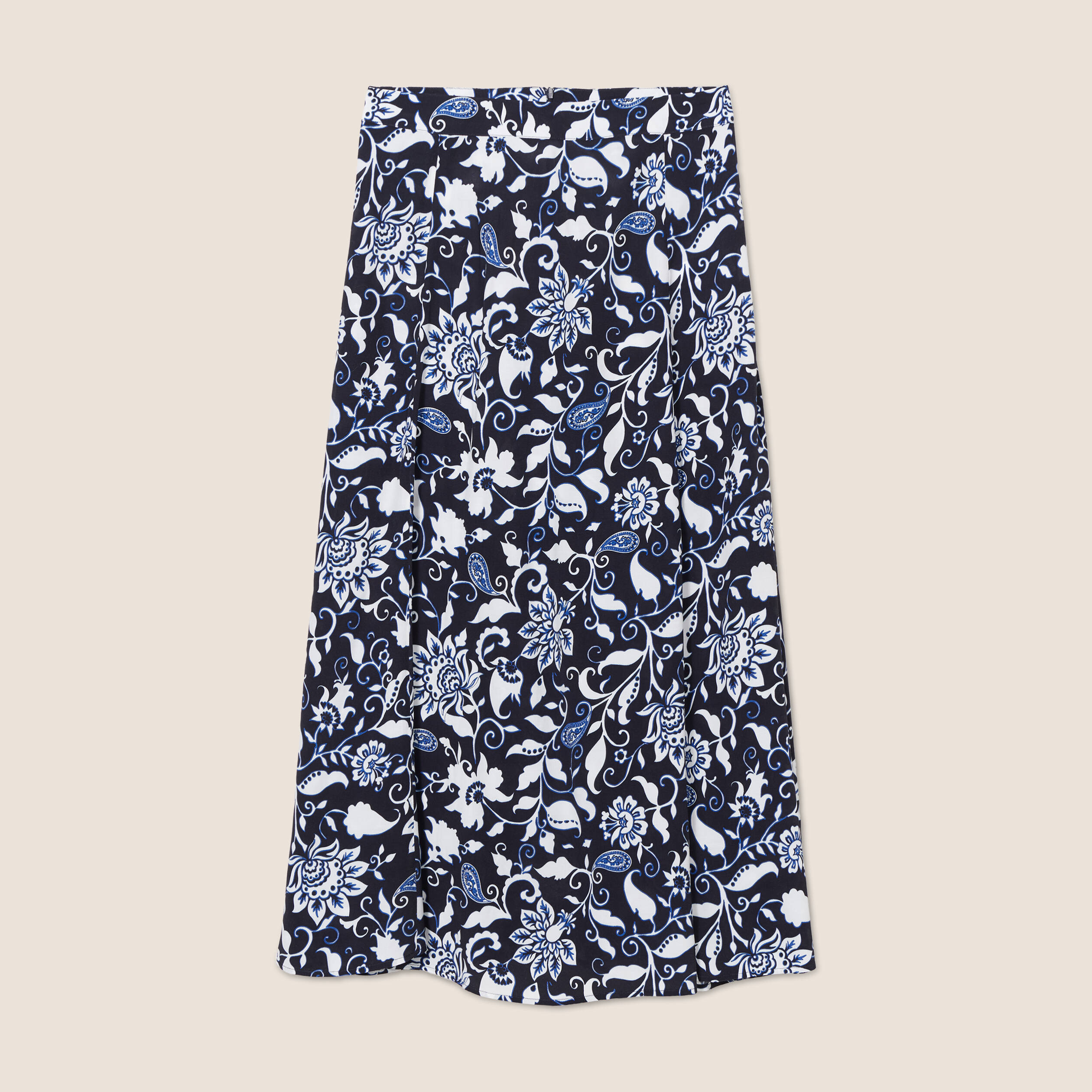 jupe longue evasee bleu fonce femme Jupe longue évasée bleu foncé femme