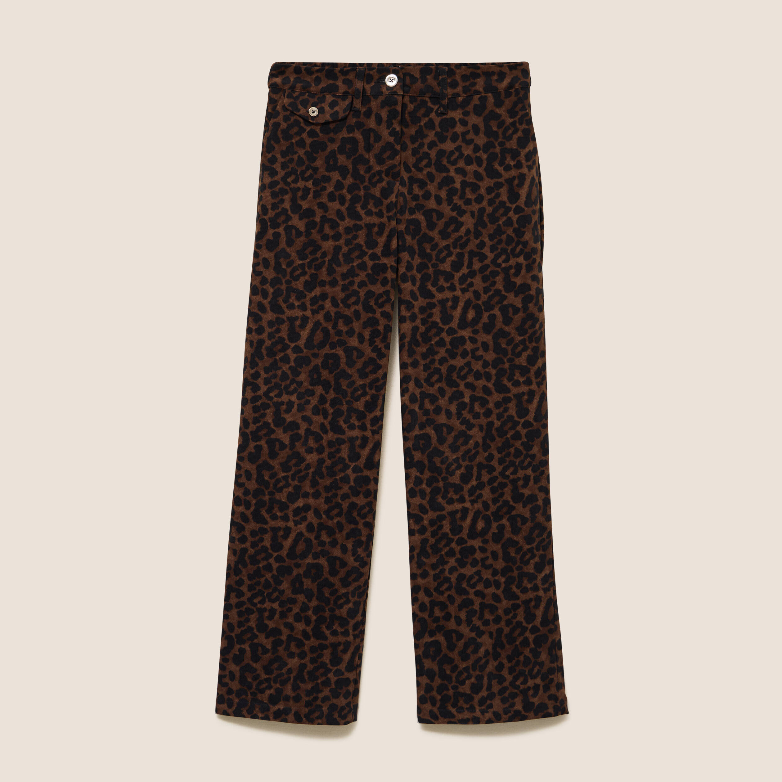 Pantalon taille haute marron femme