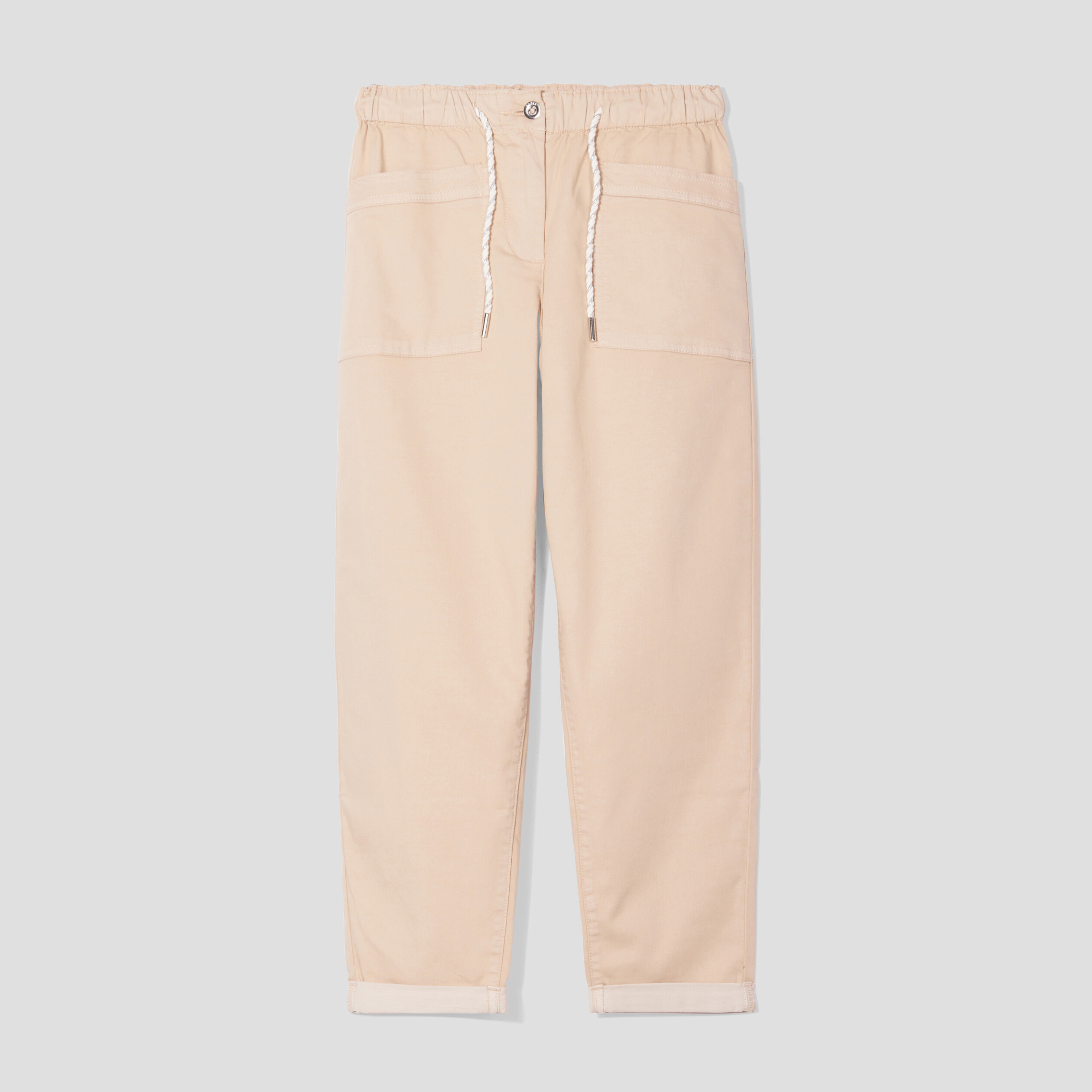 Pantalon flou à coulisse sable femme