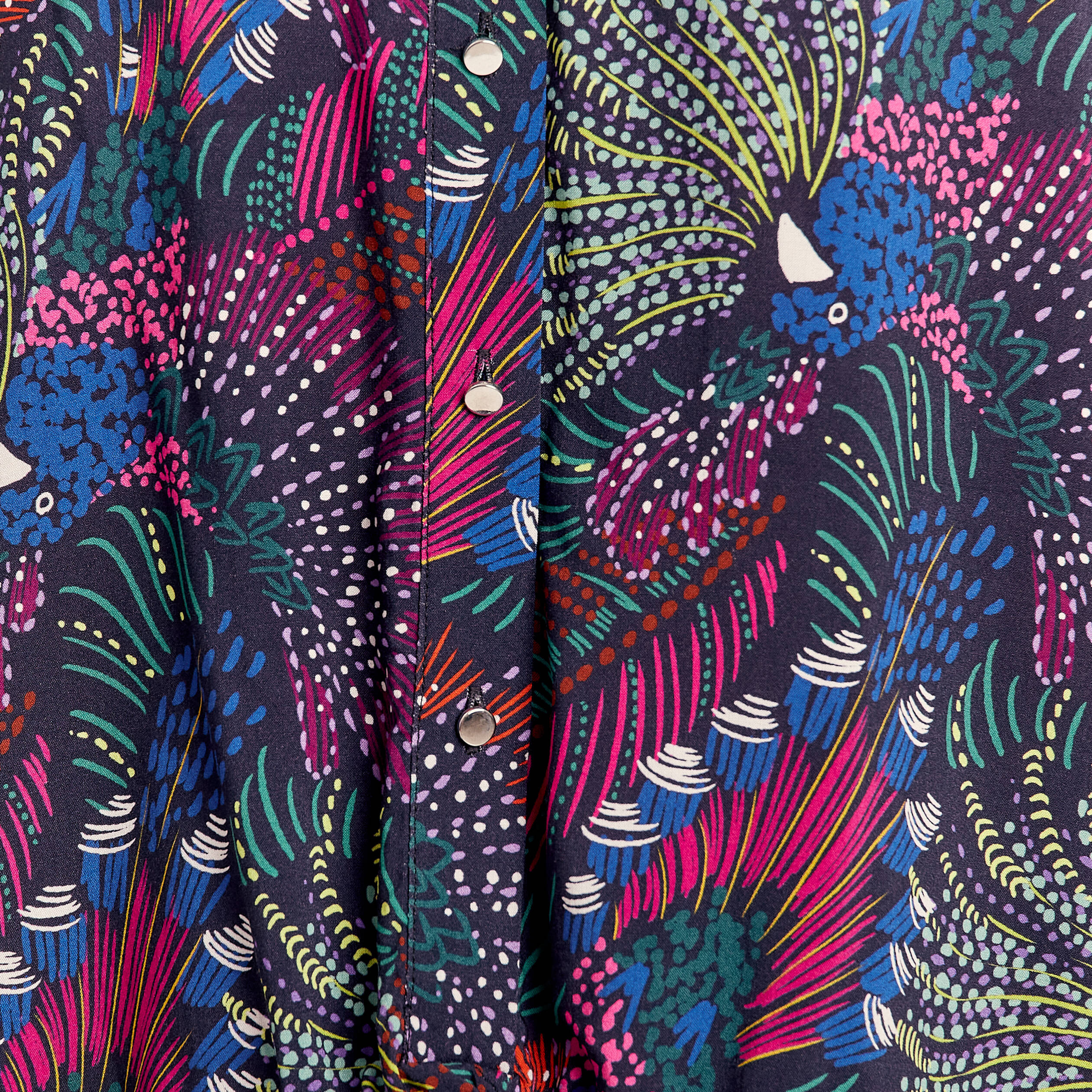 Chemise manches longues multicolore femme