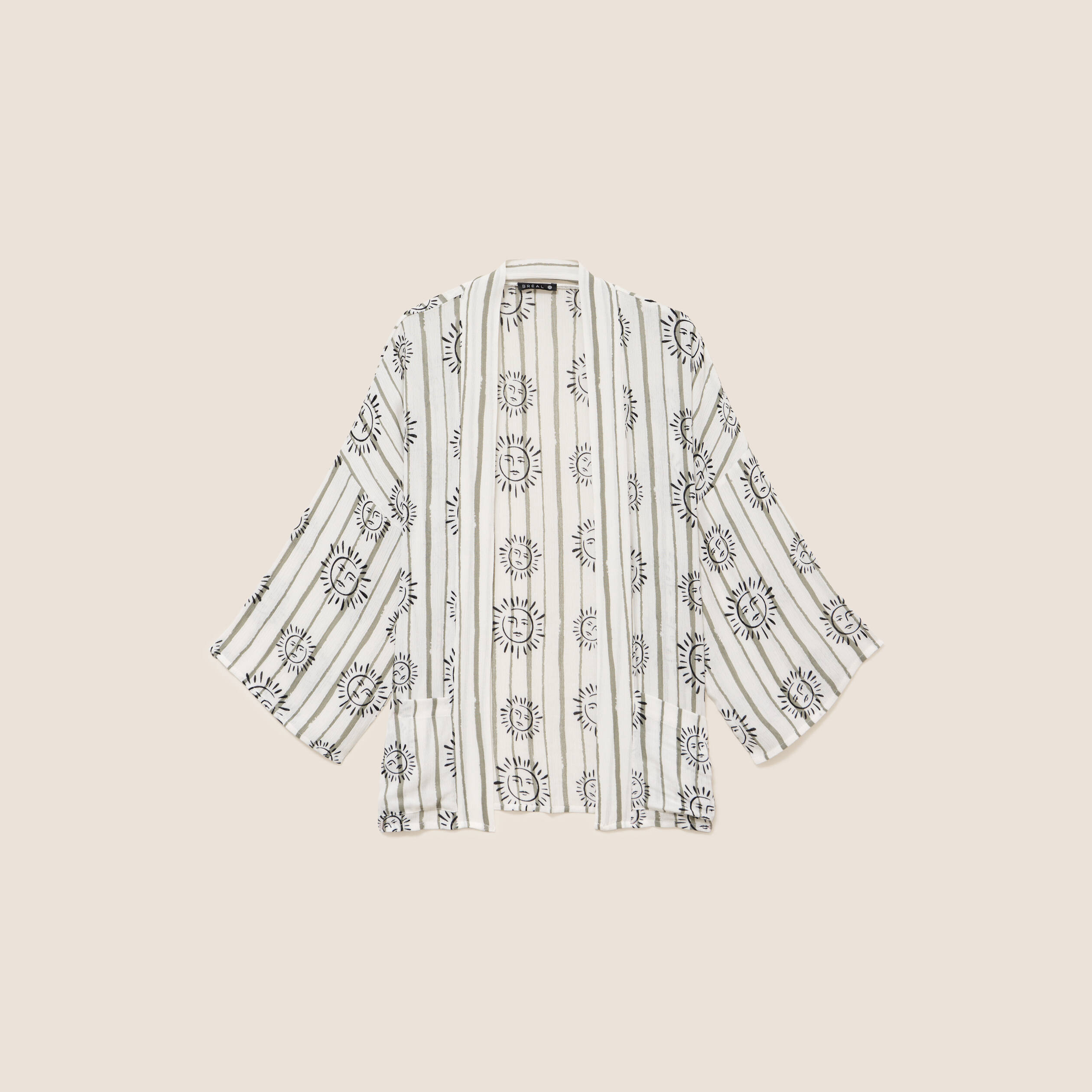 Kimono avec poches vert clair femme