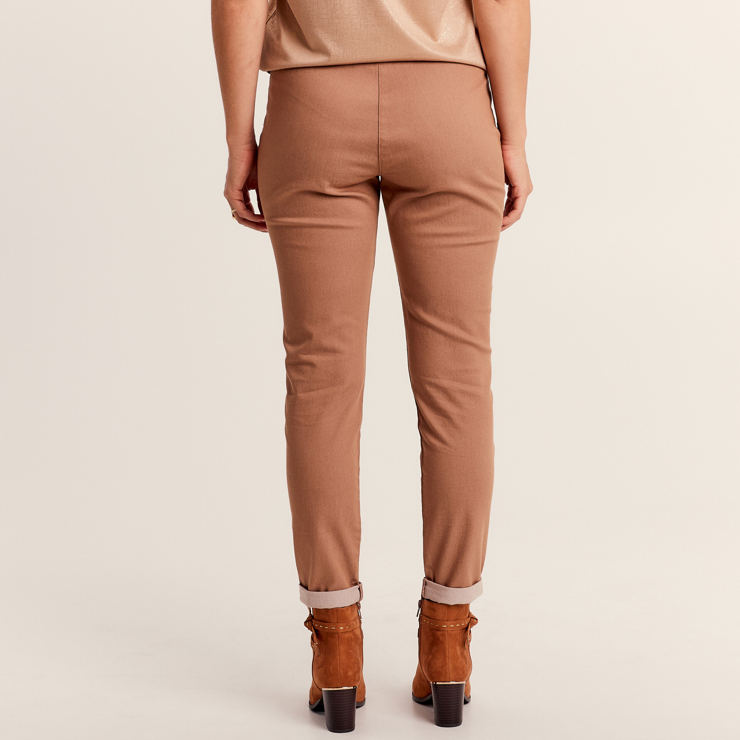 Pantalon jogger 7/8ème marron femme