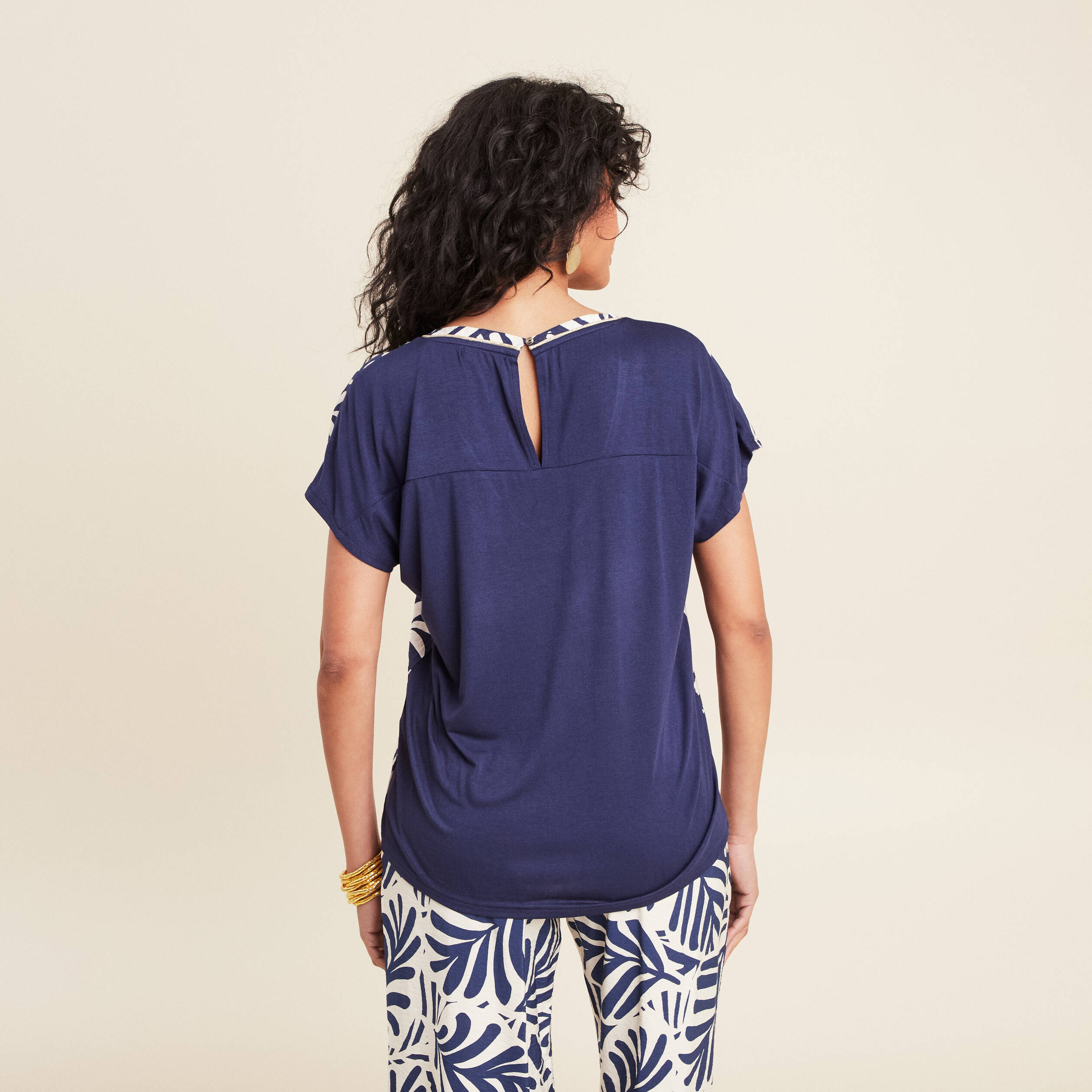 t shirt manches courtes bleu femme T-shirt manches courtes bleu femme