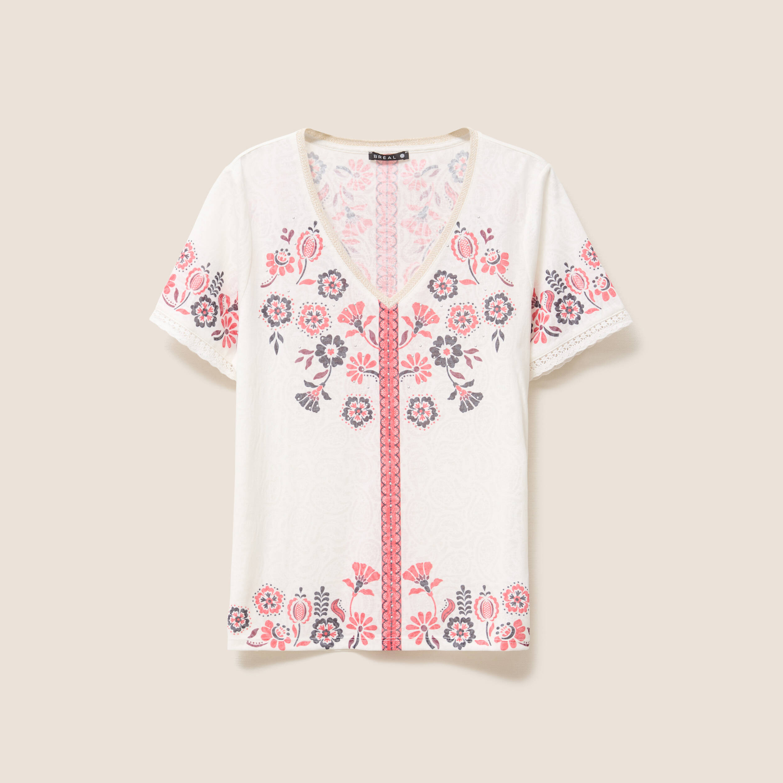 t shirt droit court manches courtes ecru femme t-shirt droit court manches courtes ecru femme