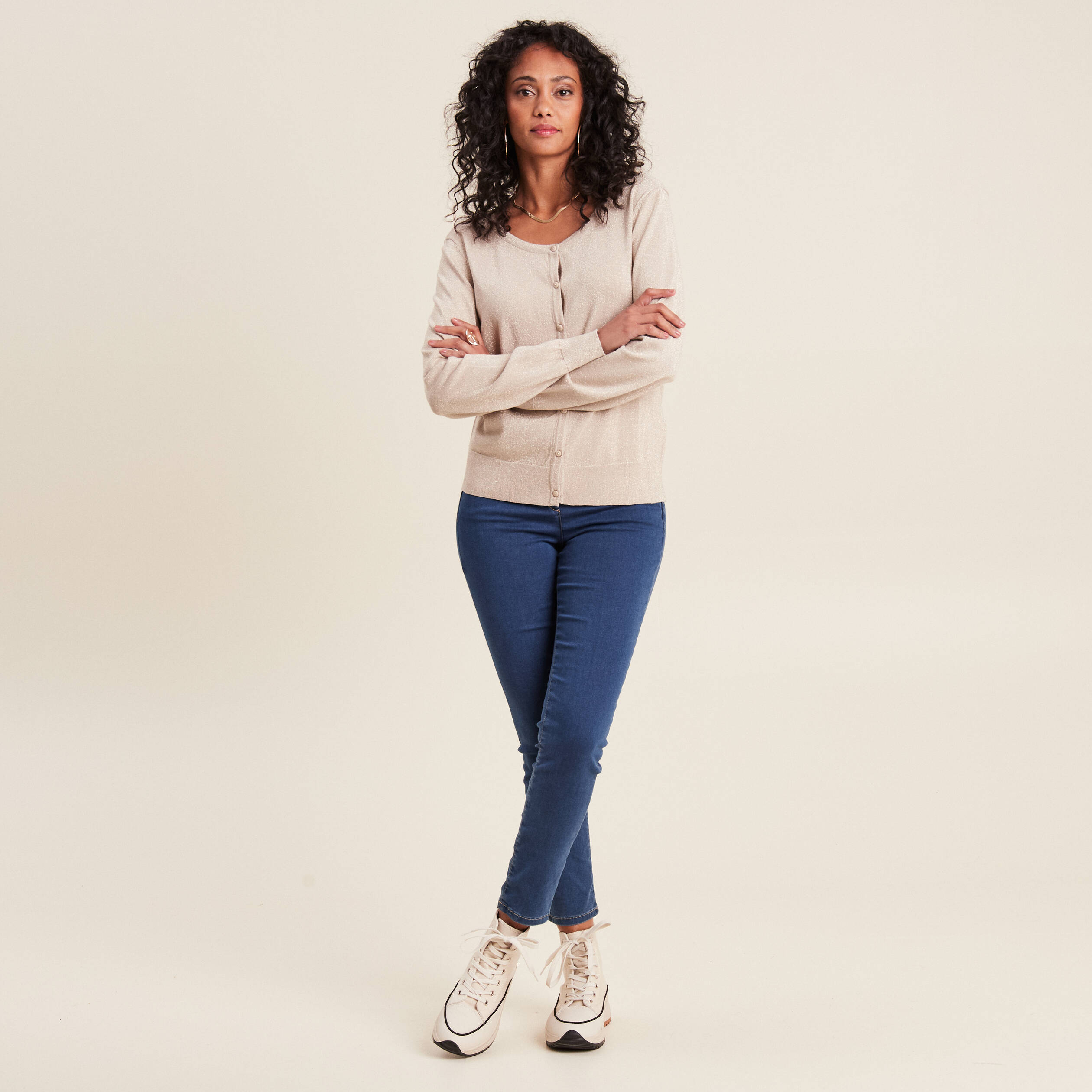 Jeans l ger taille standard 7 8 me denim double stone femme Vibs