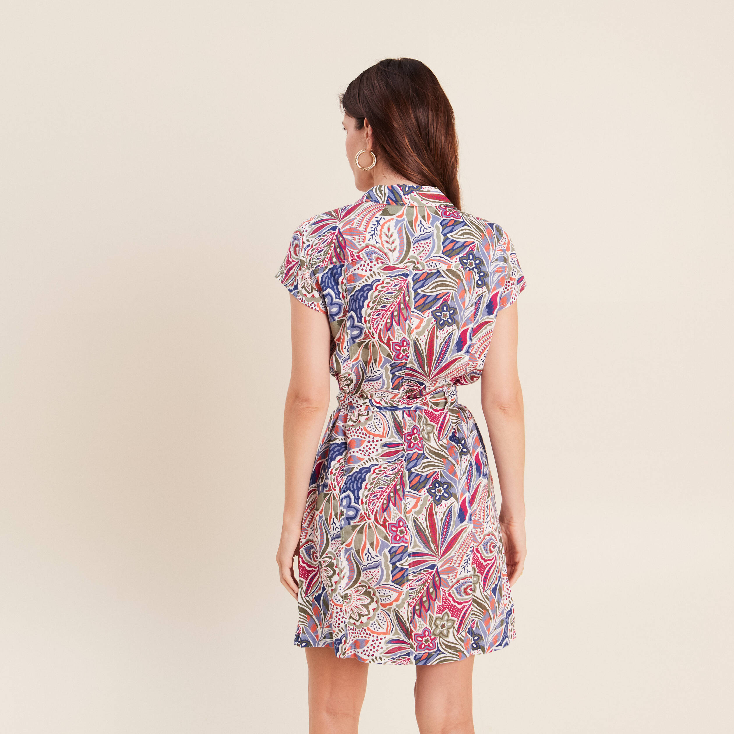Robe droite zipp&eacute;e mauve femme