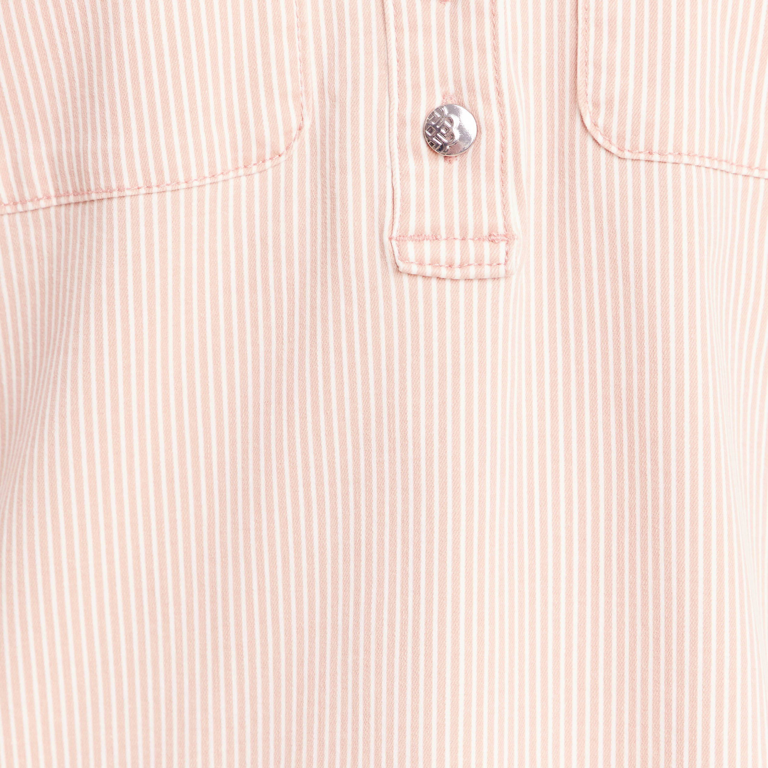 Robe courte droite en jean col chemise rose femme