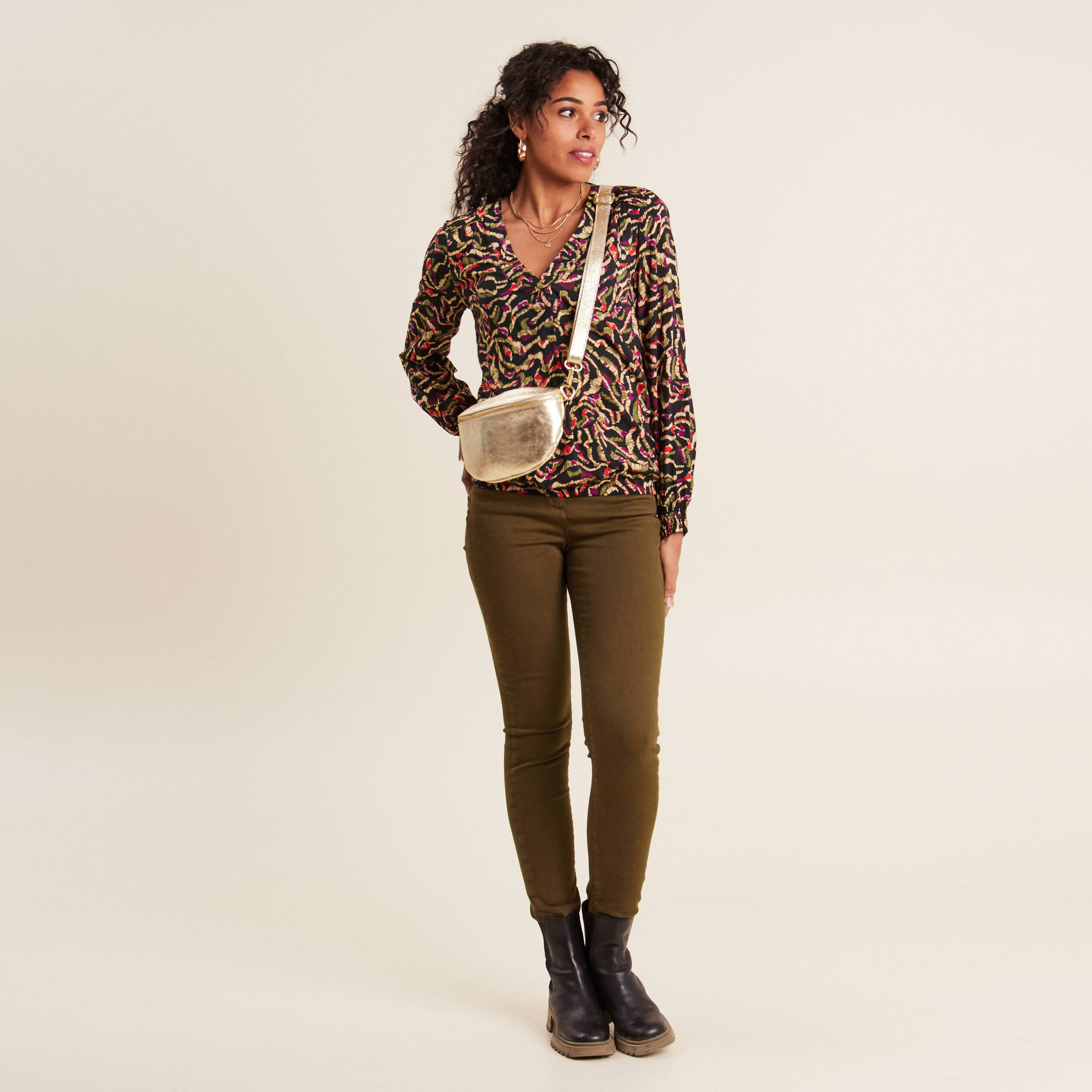 blouse manches longues vert kaki femme Blouse manches longues vert kaki femme