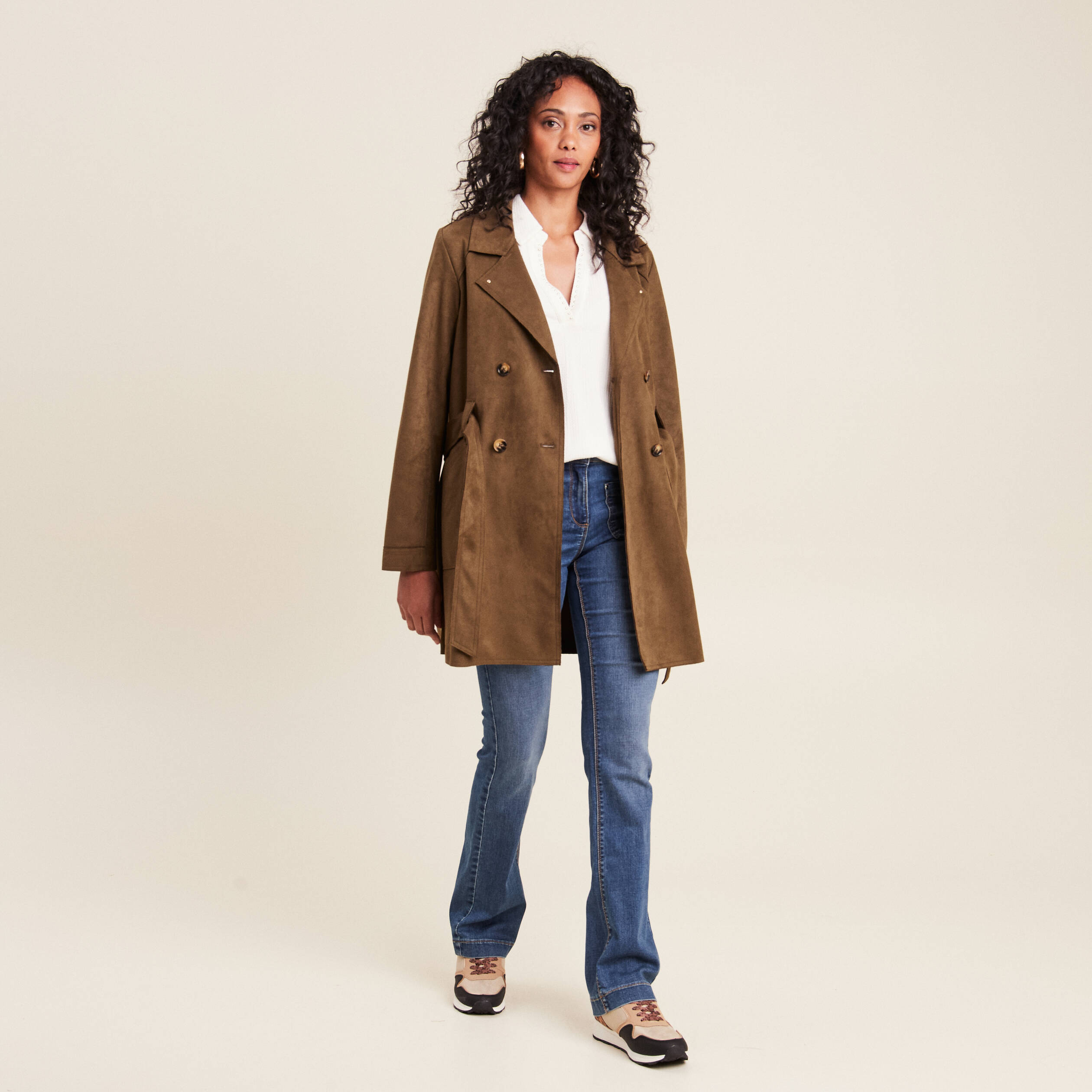 Jean bootcut taille standard denim stone femme