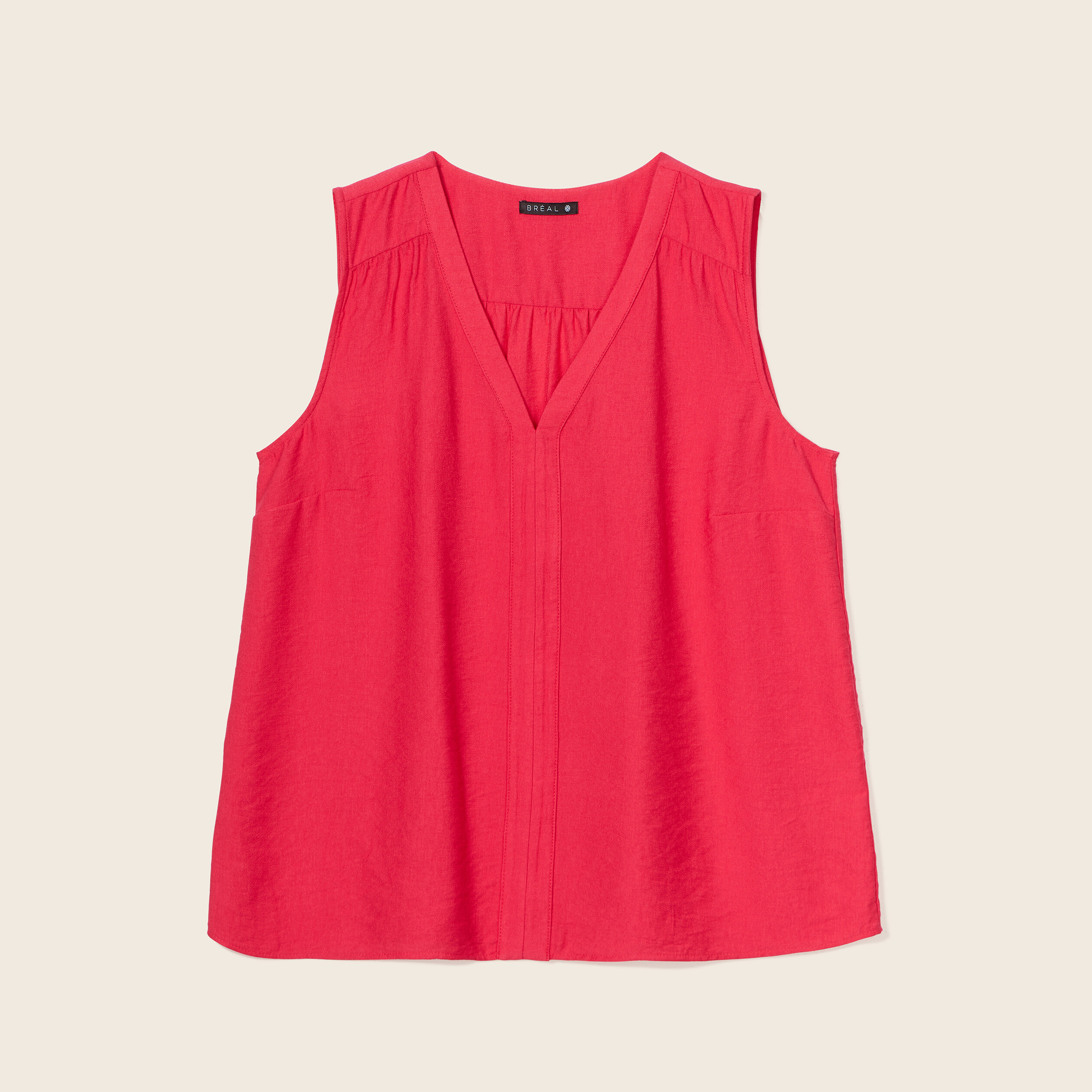 Blouse sans manches rose fushia femme