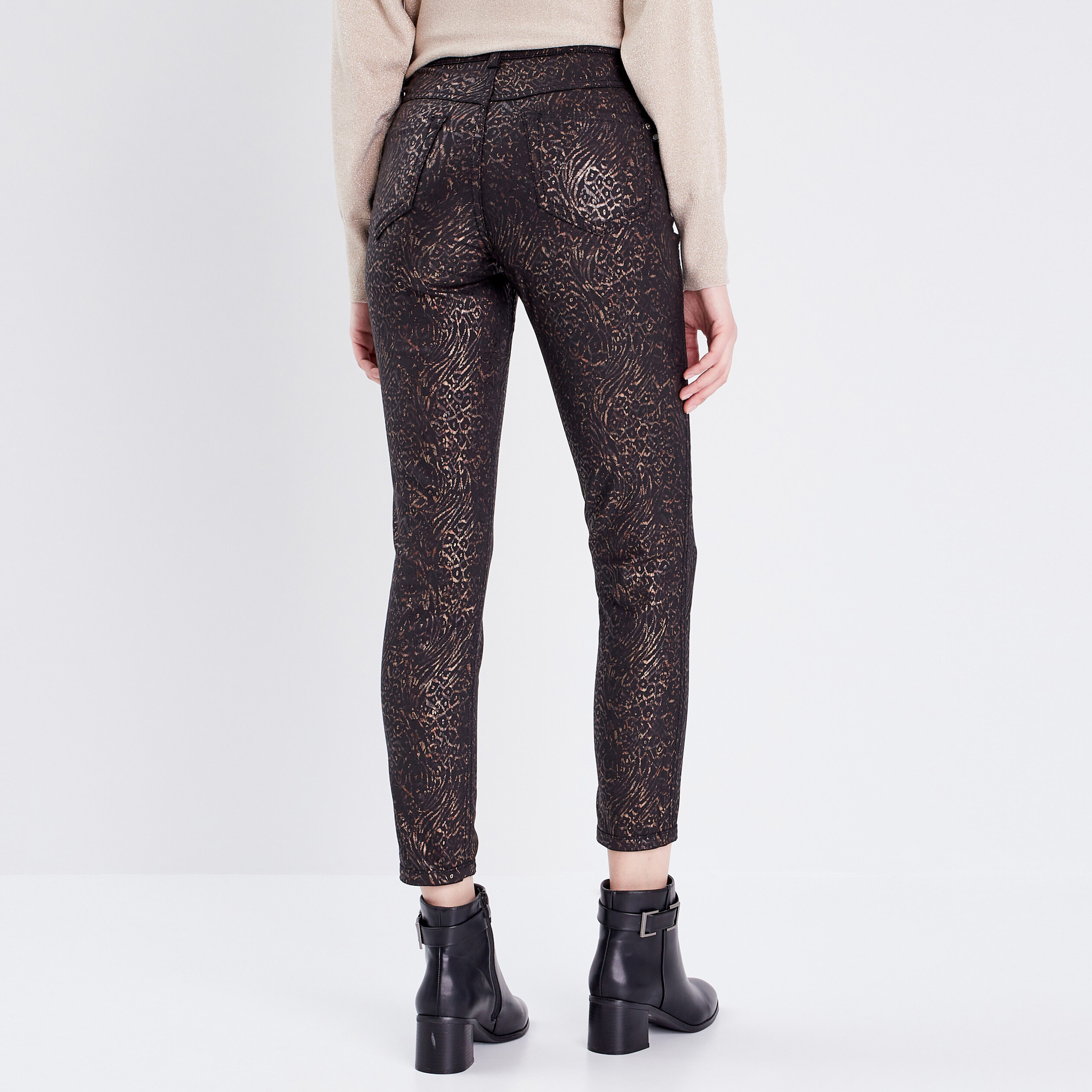 pantalon ajuste reversible noir femme Pantalon ajusté réversible noir femme